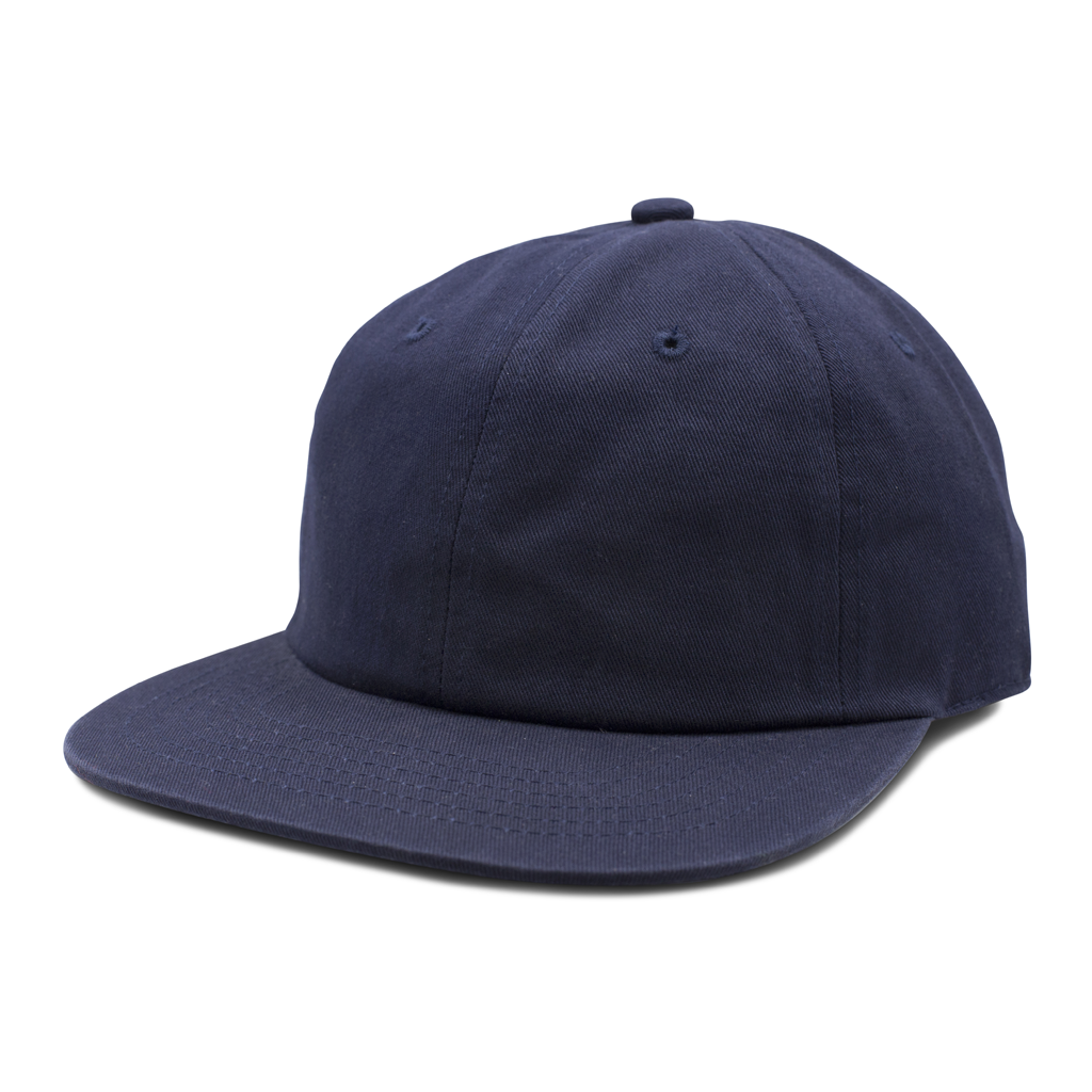 GN - 1004SB - Washed Cotton Flat Bill Cap Navy / One Size