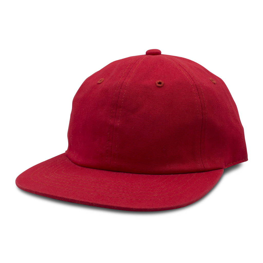 GN - 1004SB - Washed Cotton Flat Bill Cap Red / One Size