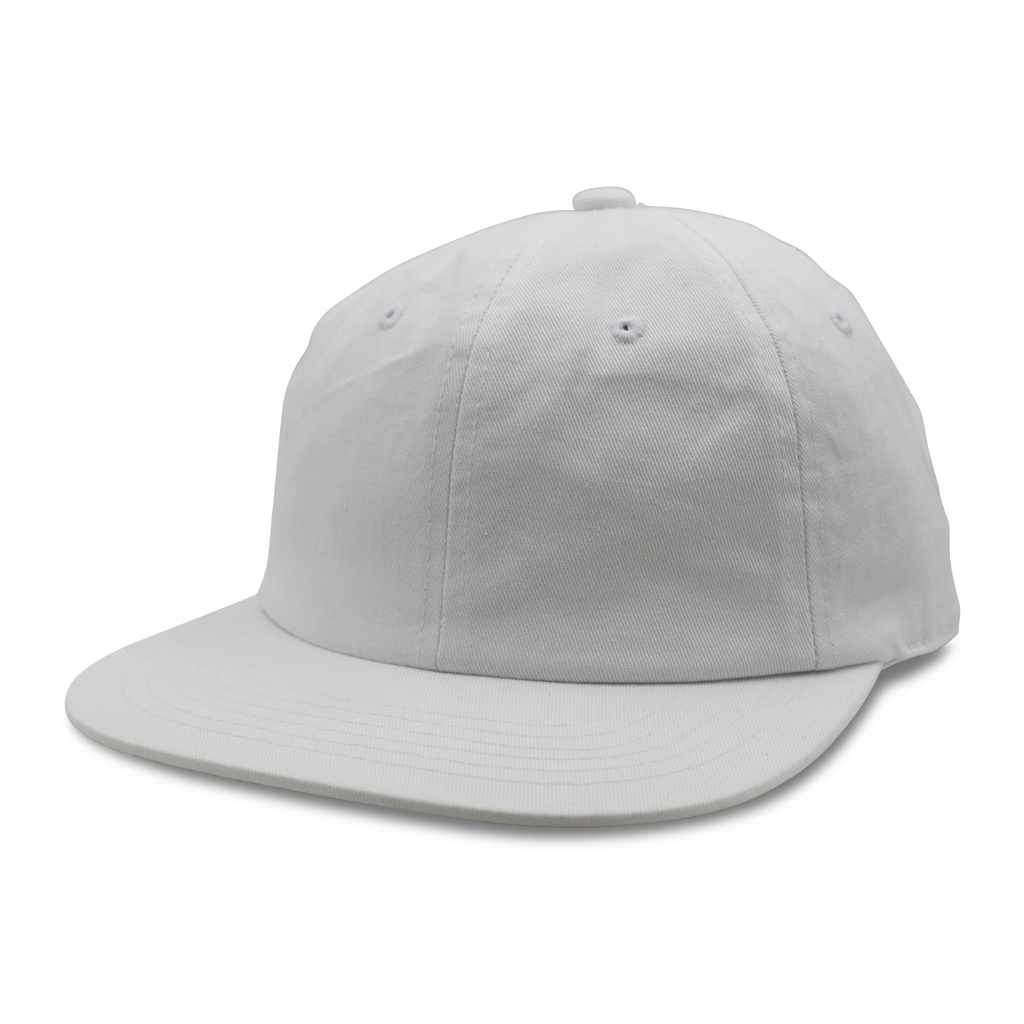 GN-1004SB - Washed Cotton Flat Bill Cap White One Size 1004SB 6 PANELS - UNSTRUCTURED BUCKLE STRAP caps casquette COTTON FLAT hat hats headwear mens NISSI nissi caps