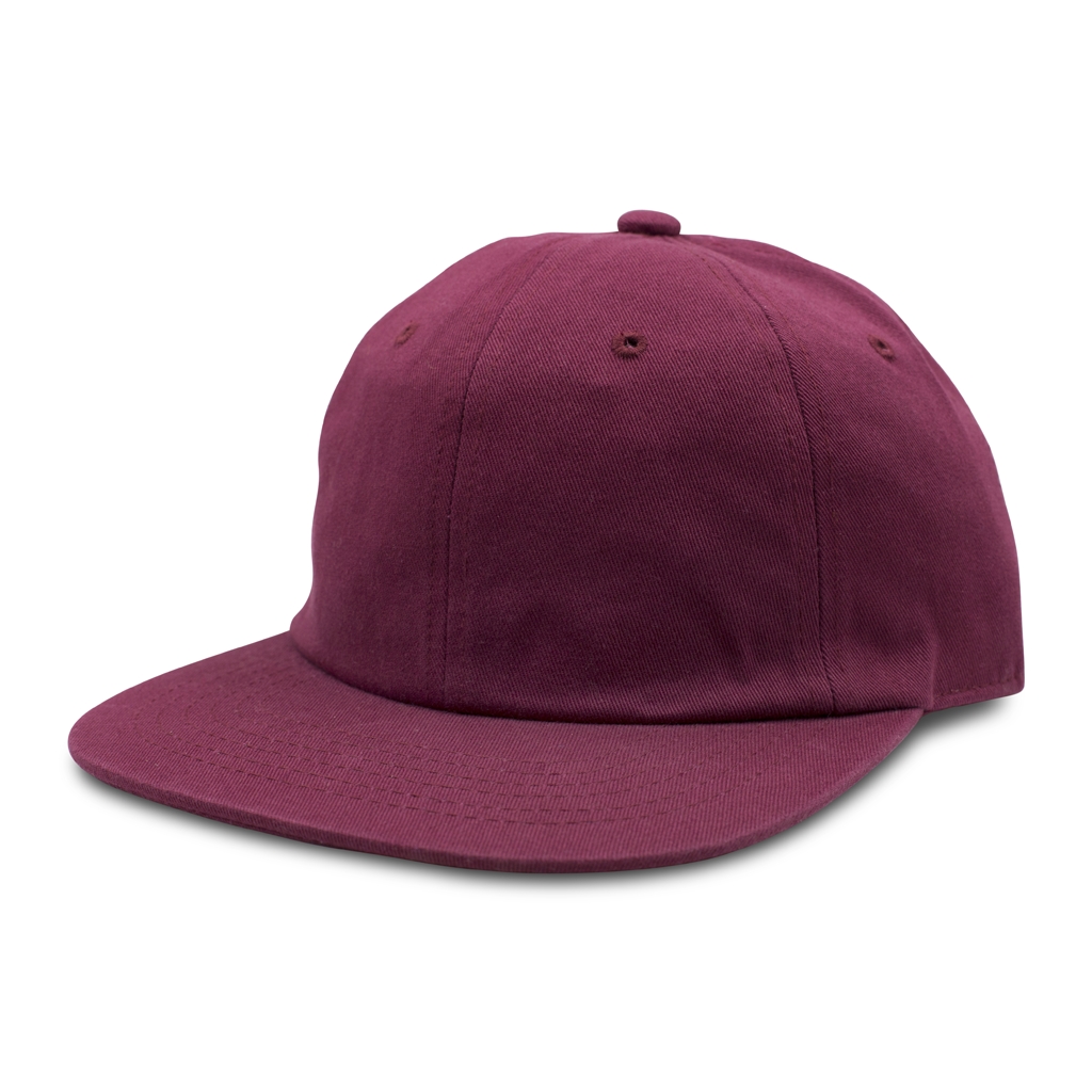 GN - 1004SB - Washed Cotton Flat Bill Cap Wine / One Size