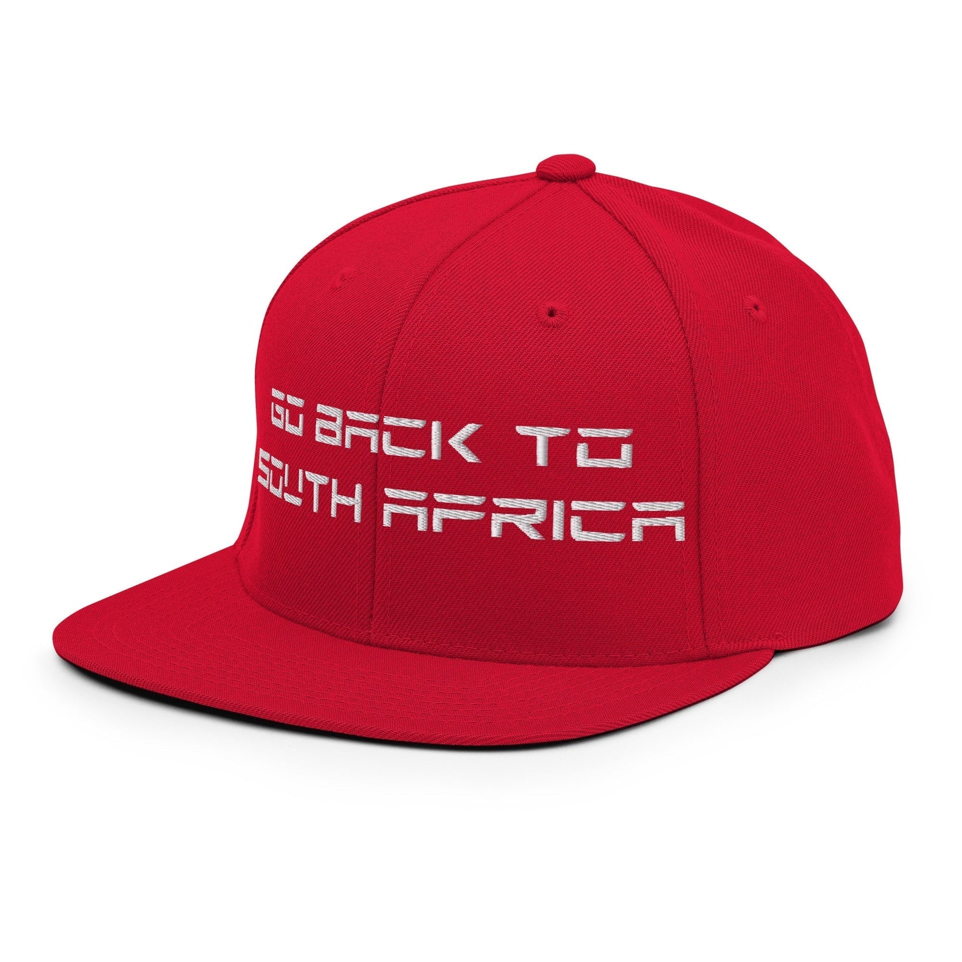 Go Back to South Africa Elon Musk Embroidered Flat Brim Bill Snapback Hat Capital Crowns Liberal Snapback Hats