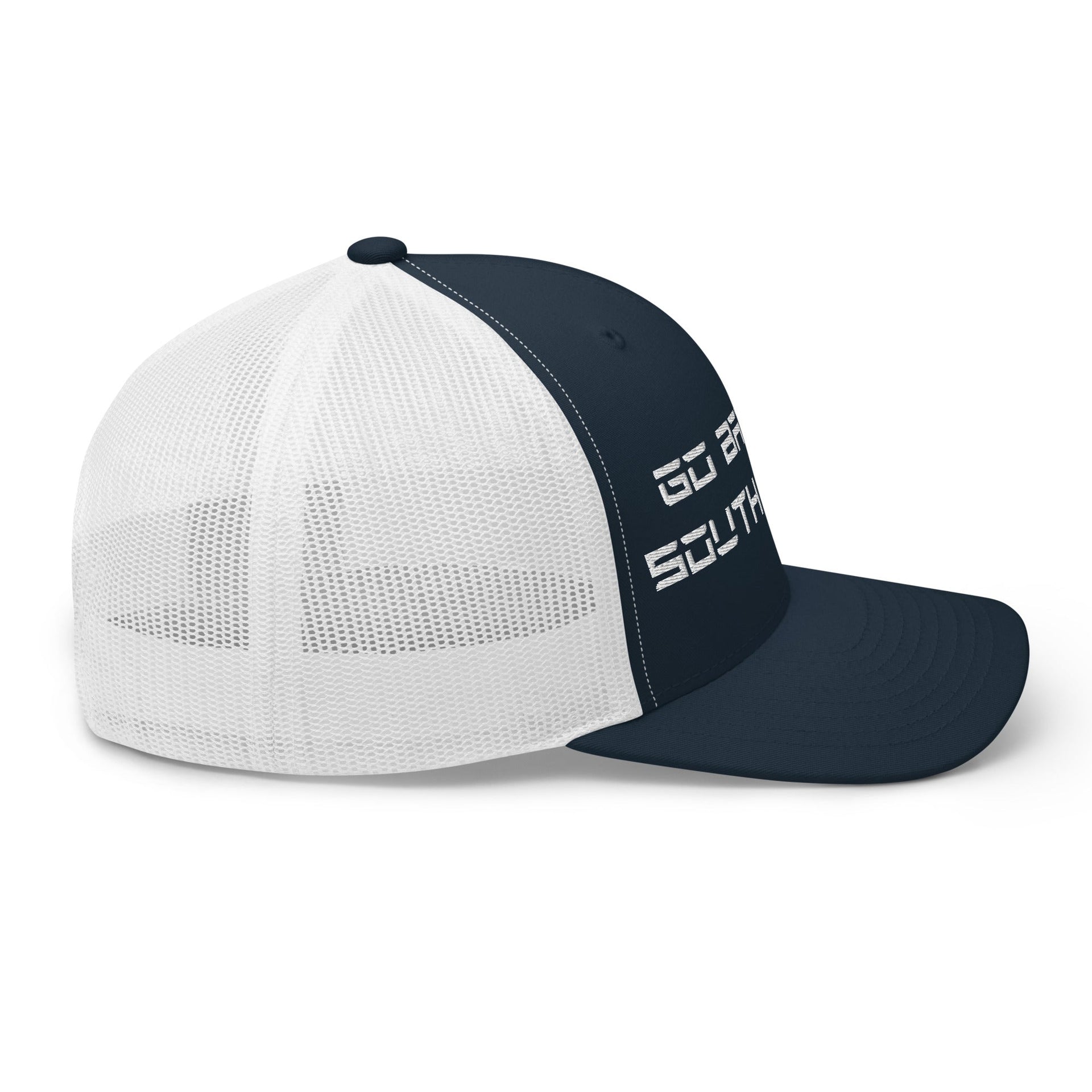 Go Back to South Africa Elon Musk Embroidered Retro Mesh Trucker Hat Capital Crowns Liberal Trucker Hats