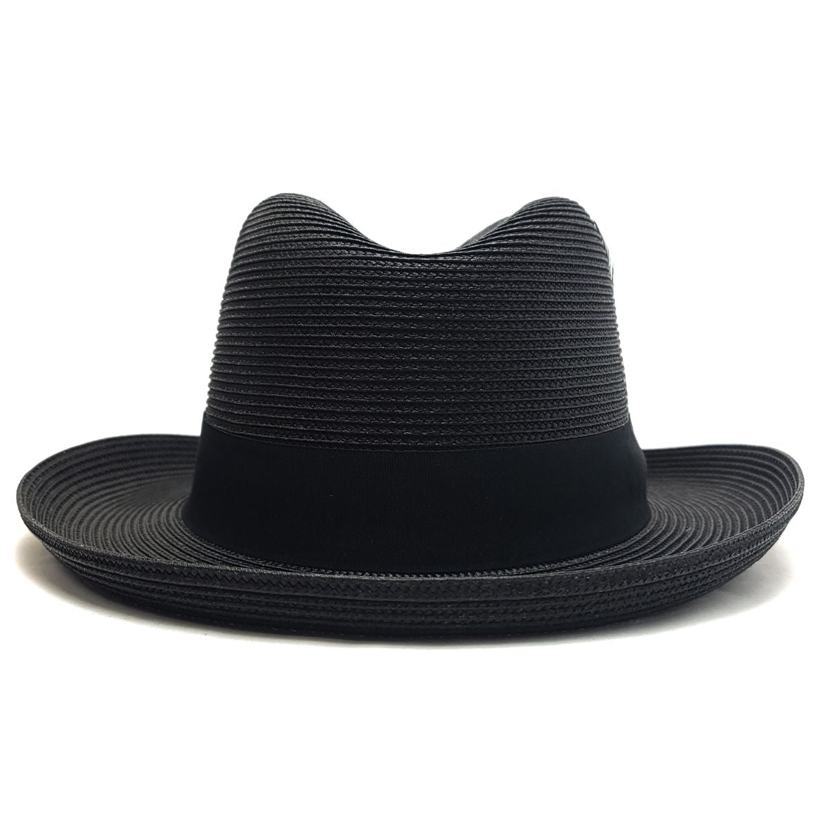 Godfather, Homburg Hat, 100% Straw & Ribbon Band - Black, Small to XLarge Fashion Hat Godfather Summer