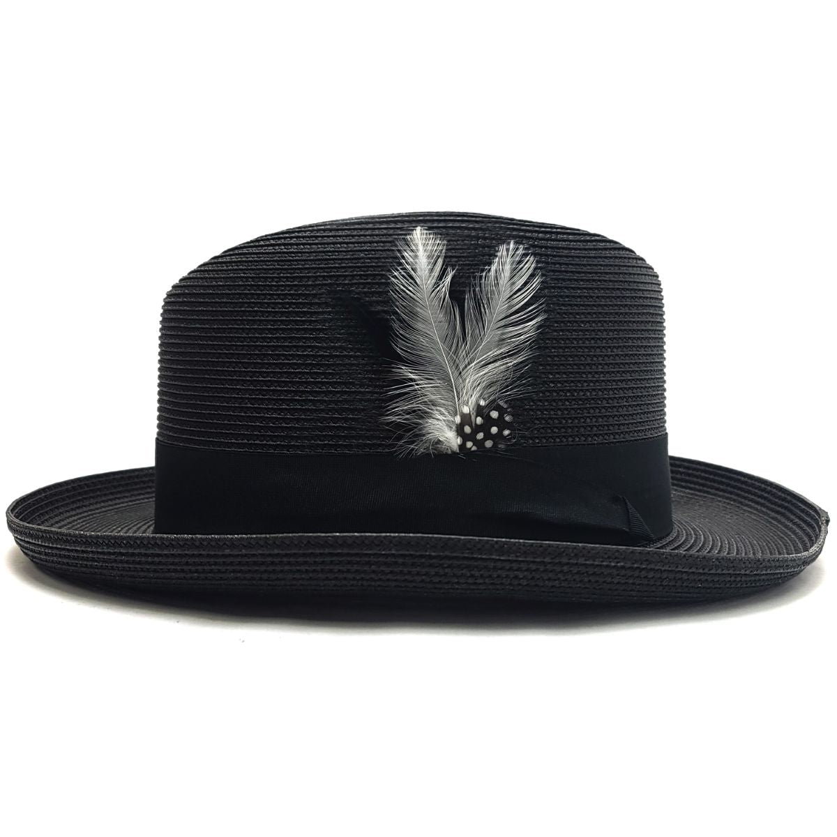 Godfather, Homburg Hat, 100% Straw & Ribbon Band - Black, Small to XLarge Fashion Hat Godfather Summer