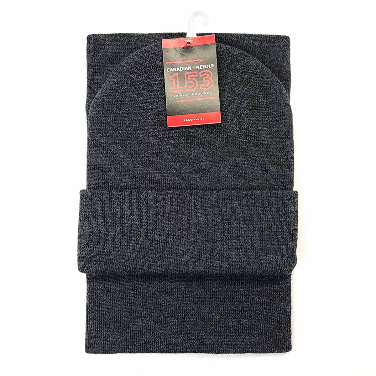Plain Toque & Neck Warmer Set, Multi-Coloured Charcoal Grey OSFA