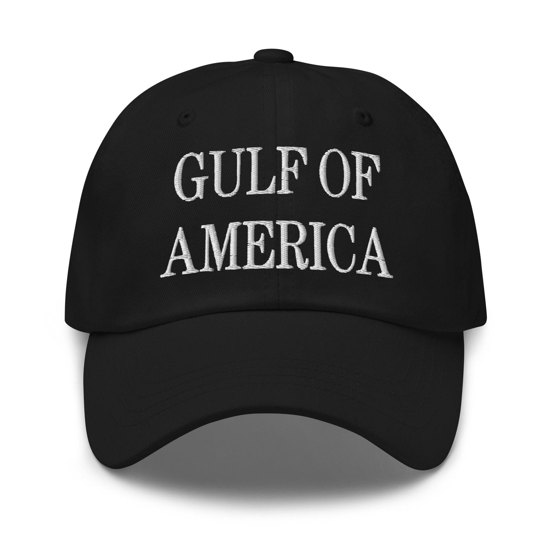 Gulf of America Embroidered Dad Hat Black Capital Crowns Conservative Dad Hats LADs Make Again