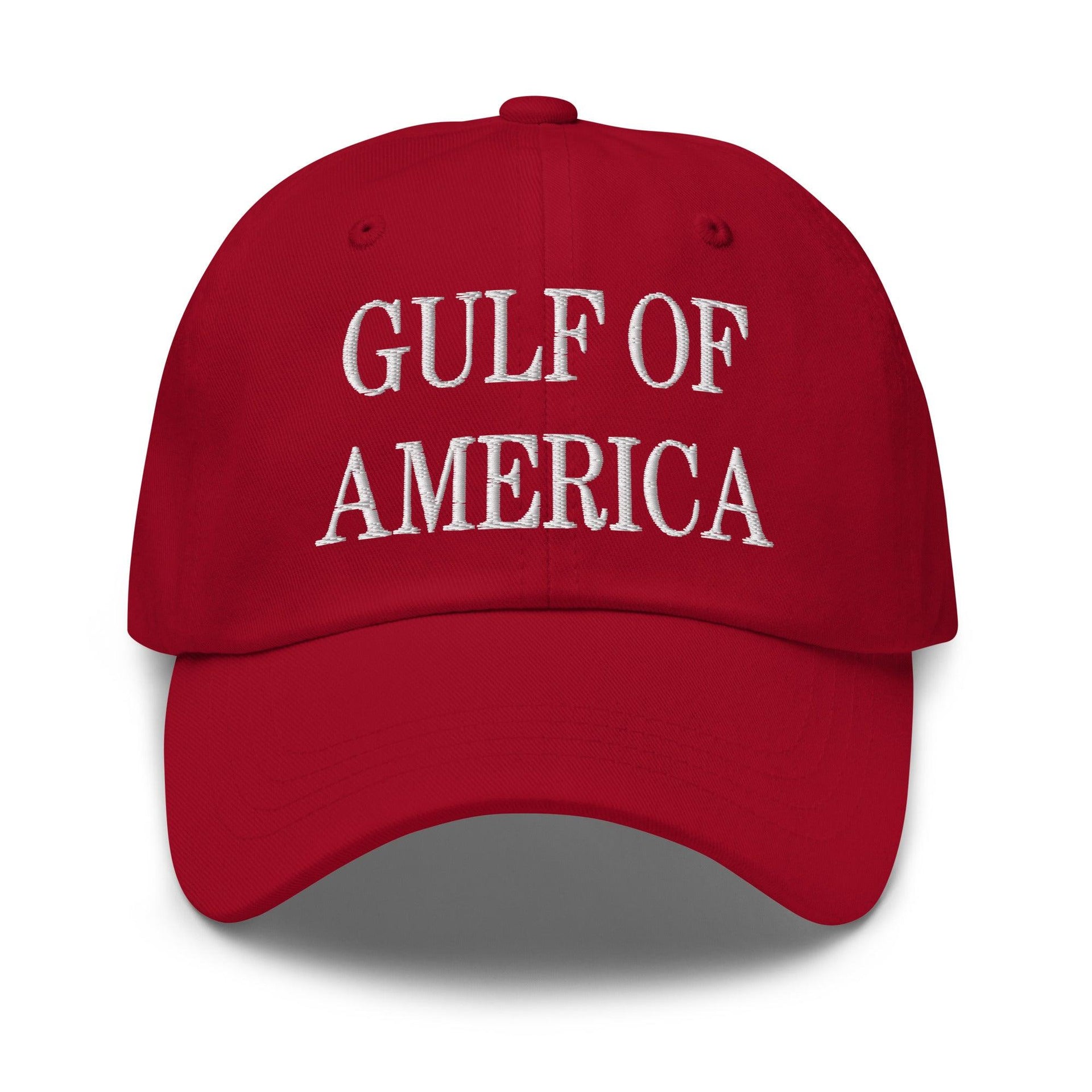Gulf of America Embroidered Dad Hat Cranberry Capital Crowns Conservative Dad Hats LADs Make Again