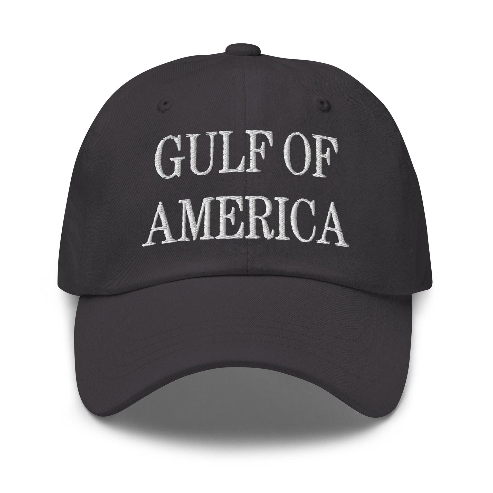 Gulf of America Embroidered Dad Hat Dark Grey Capital Crowns Conservative Dad Hats LADs Make Again