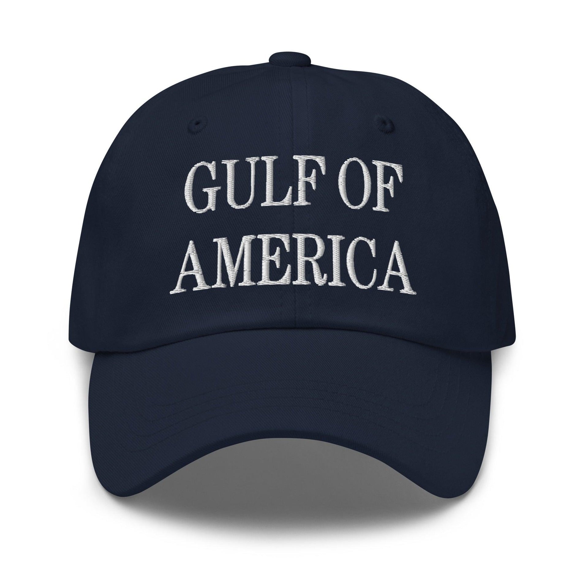 Gulf of America Embroidered Dad Hat Navy Capital Crowns Conservative Dad Hats LADs Make Again