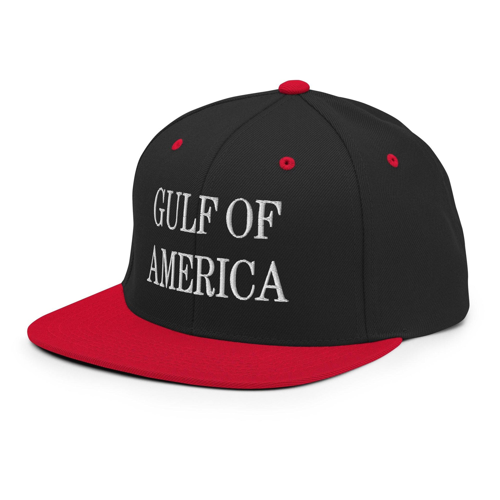 Gulf of America Embroidered Flat Bill Brim Snapback Hat Capital Crowns Conservative LADs Make Again Snapback Hats