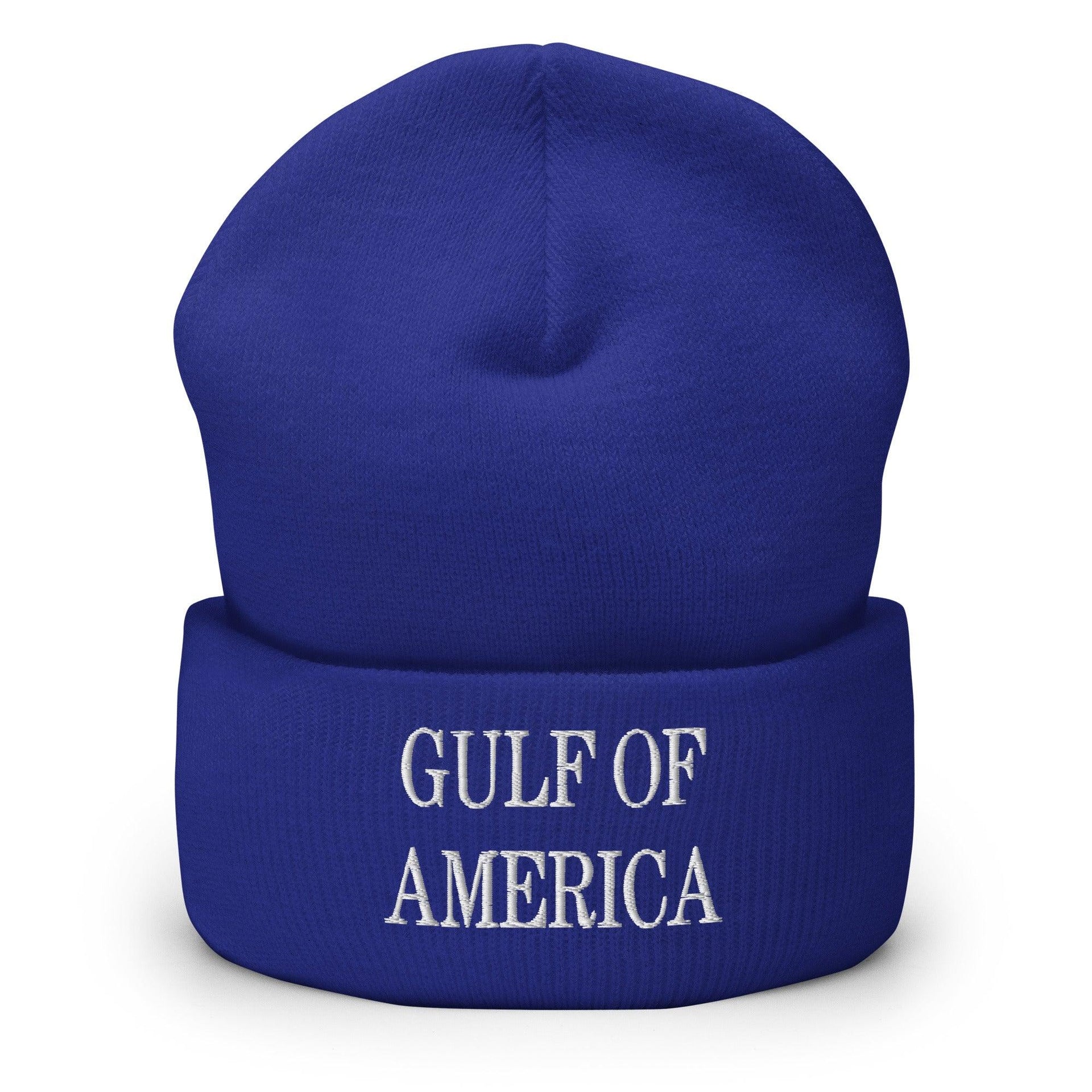 Gulf of America Embroidered Knit Cuffed Beanie Royal Beanies Capital Crowns Conservative LADs Make Again