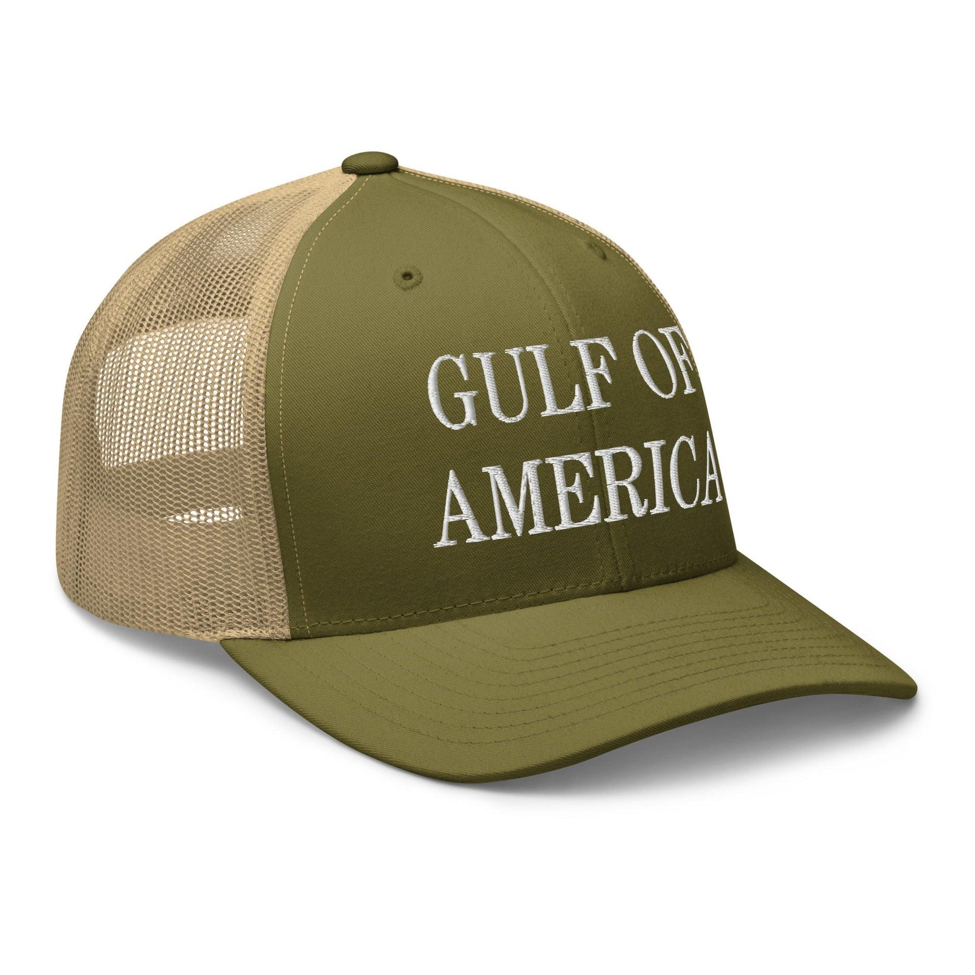 Gulf of America Embroidered Mesh Trucker Hat Capital Crowns Conservative LADs Make Again Trucker Hats