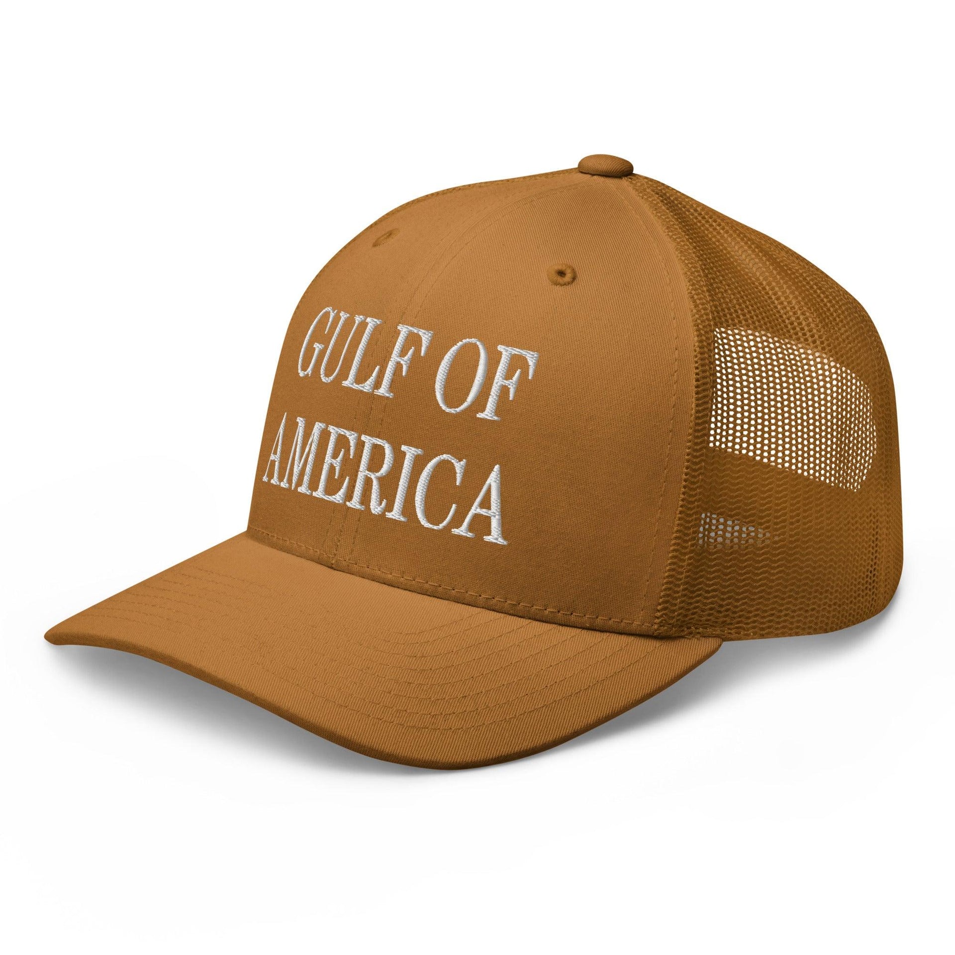 Gulf of America Embroidered Mesh Trucker Hat Capital Crowns Conservative LADs Make Again Trucker Hats