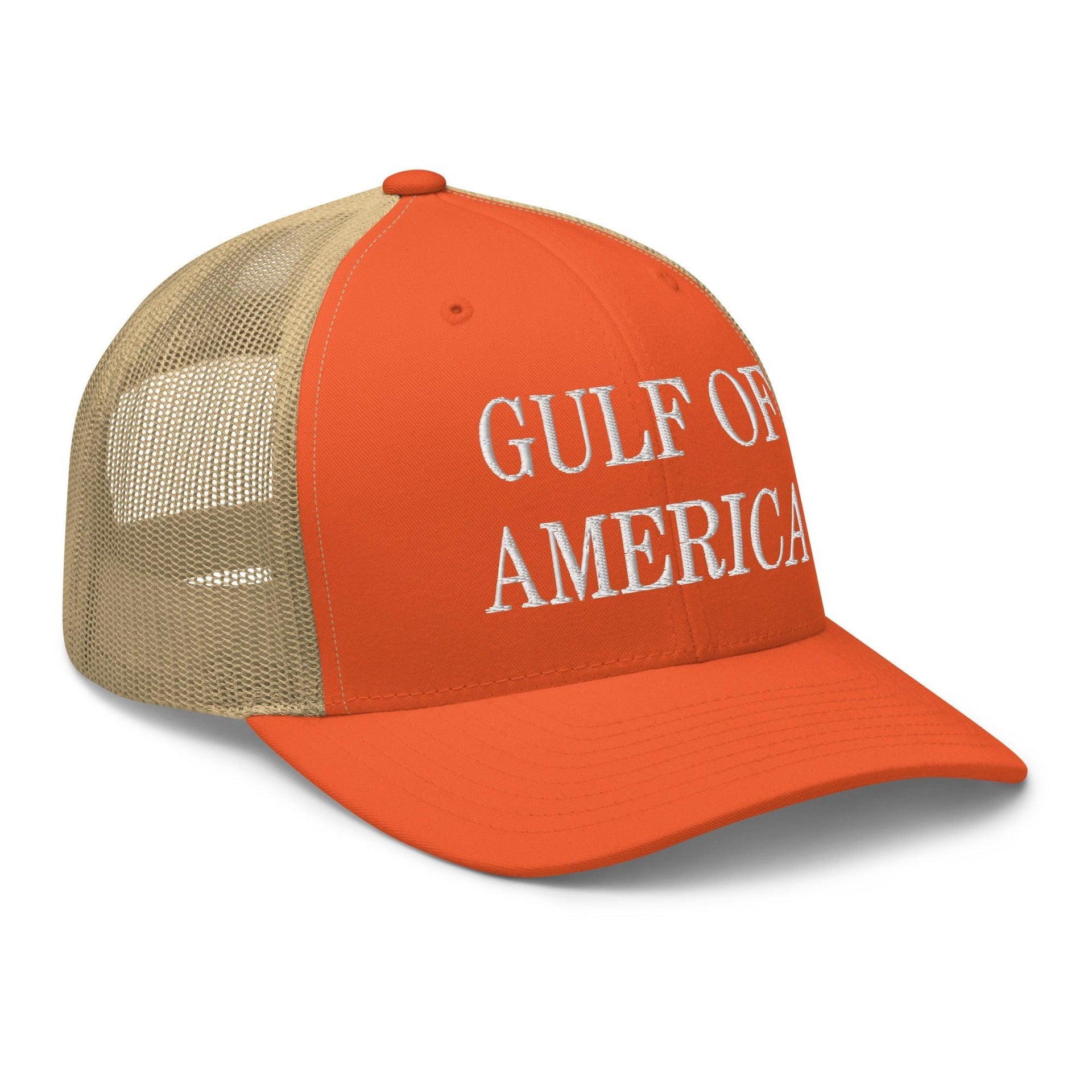 Gulf of America Embroidered Mesh Trucker Hat Capital Crowns Conservative LADs Make Again Trucker Hats