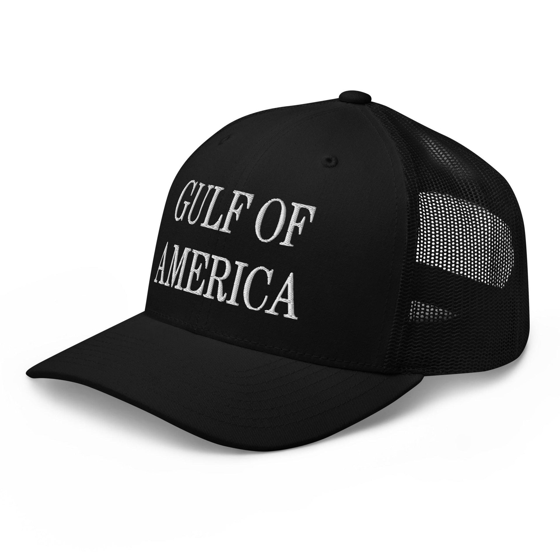 Gulf of America Embroidered Mesh Trucker Hat Capital Crowns Conservative LADs Make Again Trucker Hats