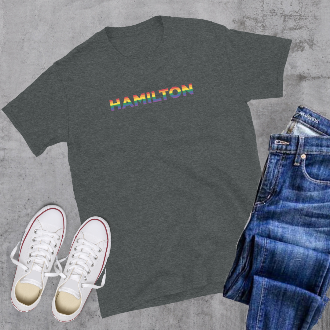 Hamilton ON Pride Tee Dark Heather Canadian City Apparel