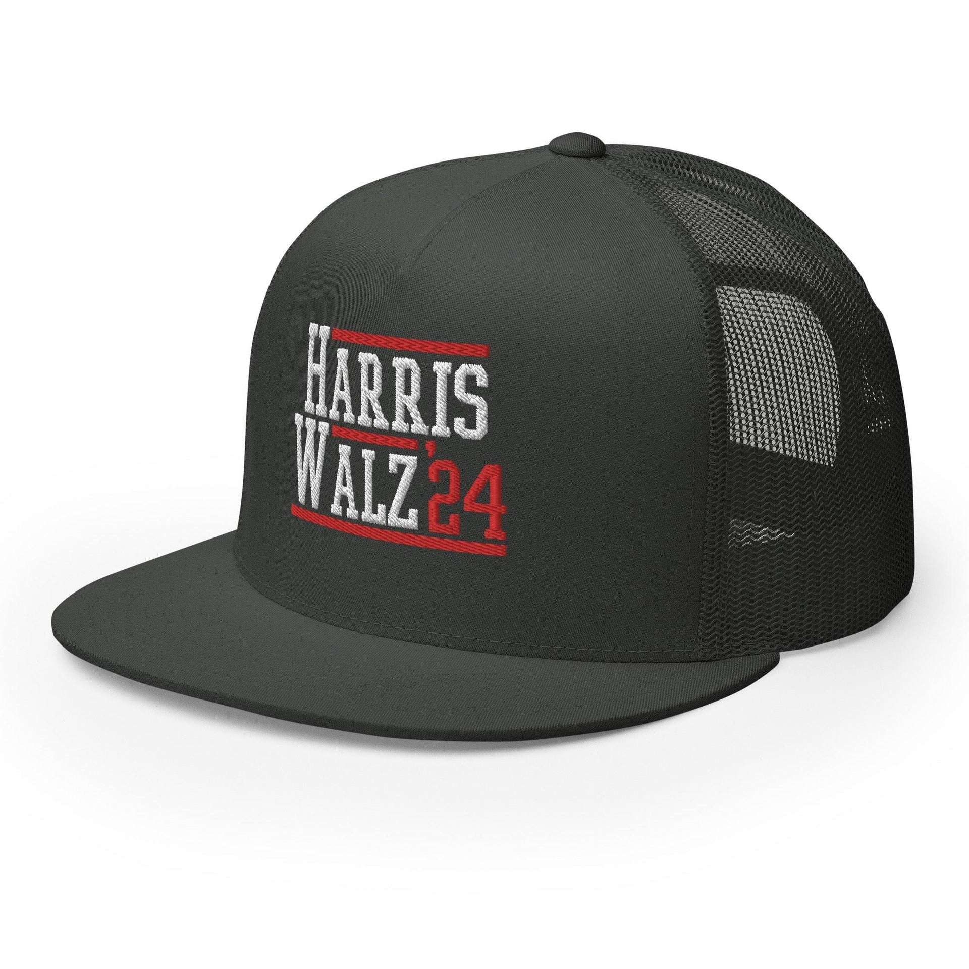 Harris Walz 2024 24 Flat Bill Brim Trucker Hat Capital Crowns LADs Liberal Snapback Hats Trucker Hats