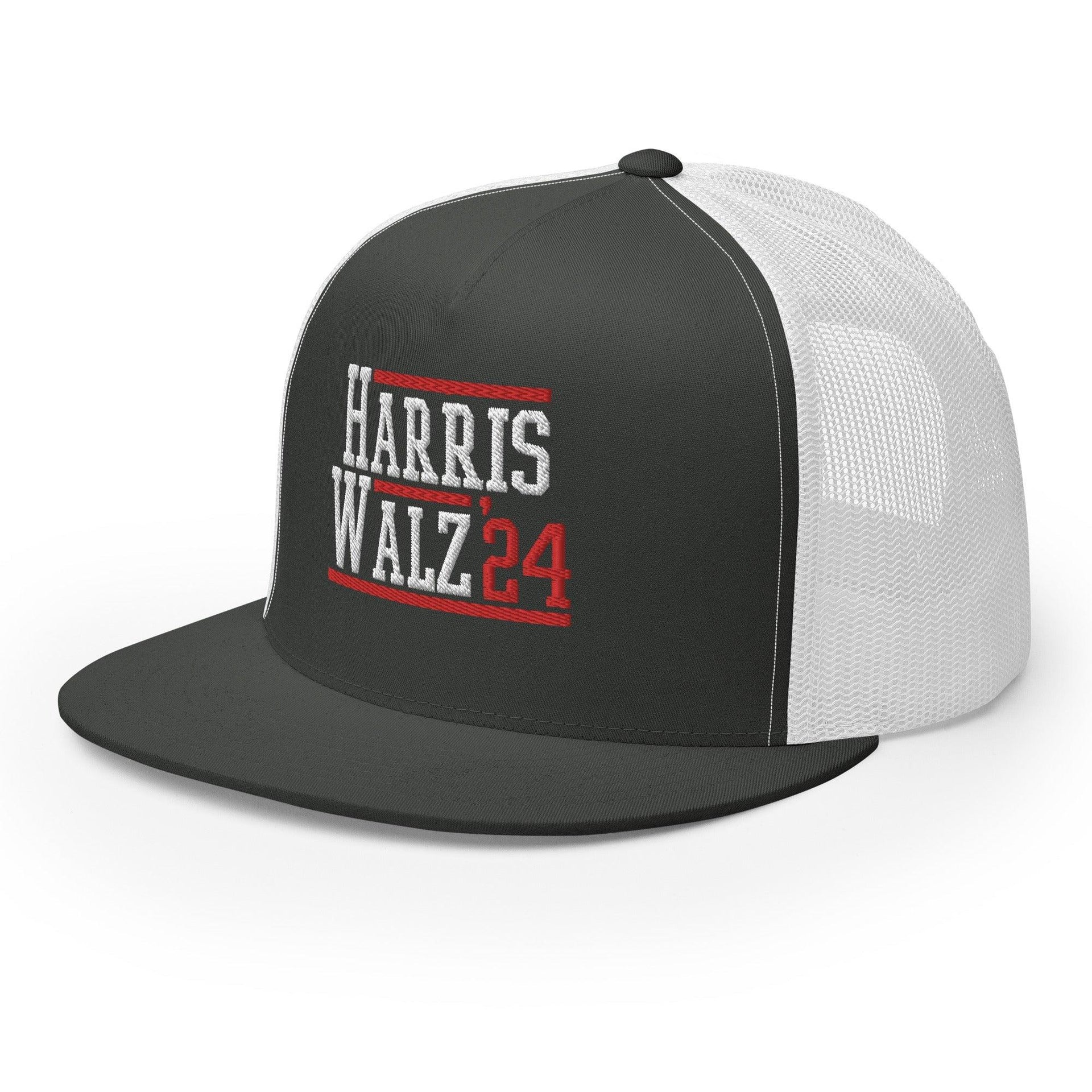 Harris Walz 2024 24 Flat Bill Brim Trucker Hat Capital Crowns LADs Liberal Snapback Hats Trucker Hats