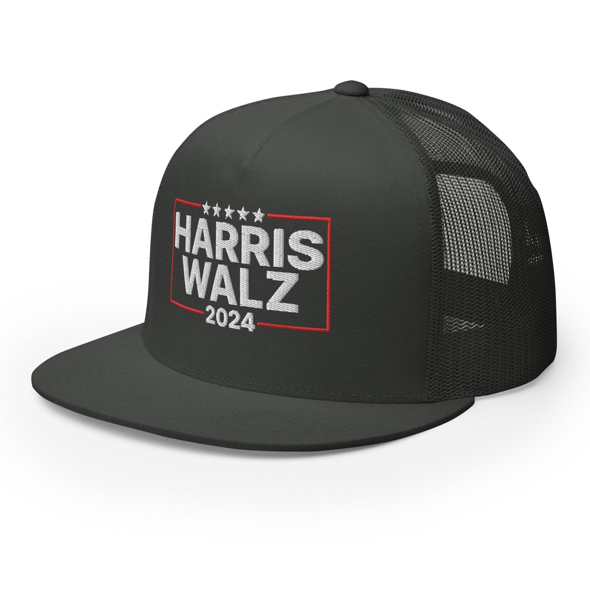 Harris Walz 2024 Flat Bill Brim Trucker Hat Capital Crowns LADs Liberal Snapback Hats Trucker Hats
