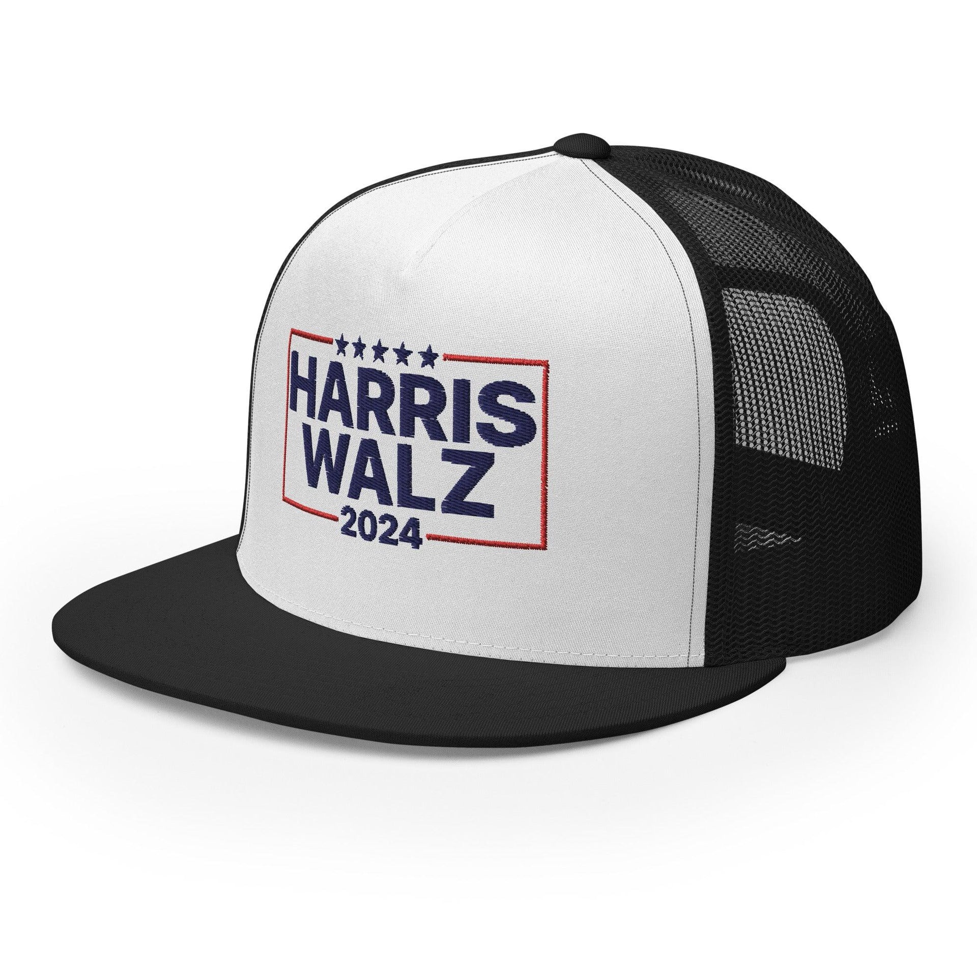 Harris Walz 2024 Flat Bill Brim Trucker Hat Capital Crowns LADs Liberal Snapback Hats Trucker Hats