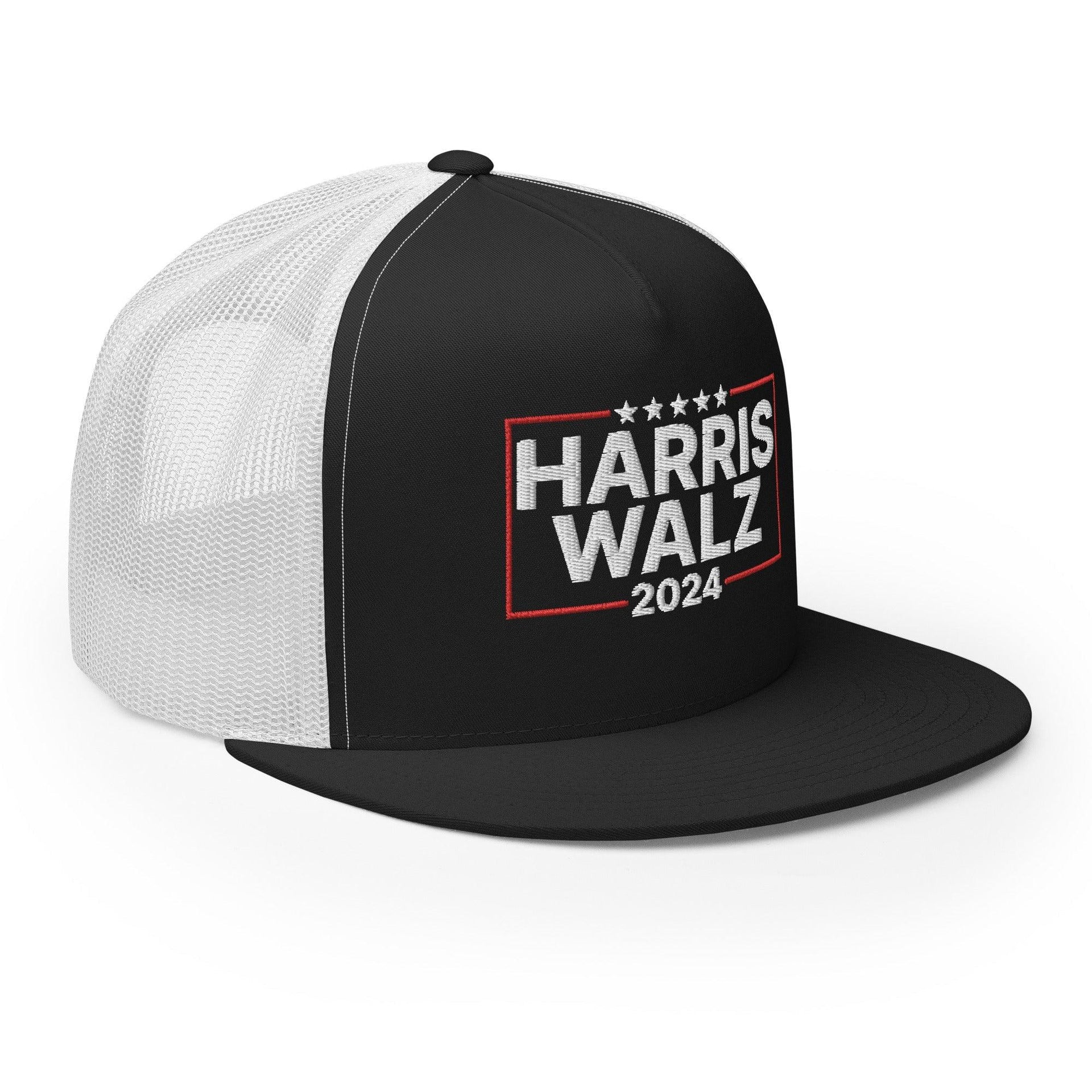 Harris Walz 2024 Flat Bill Brim Trucker Hat Capital Crowns LADs Liberal Snapback Hats Trucker Hats