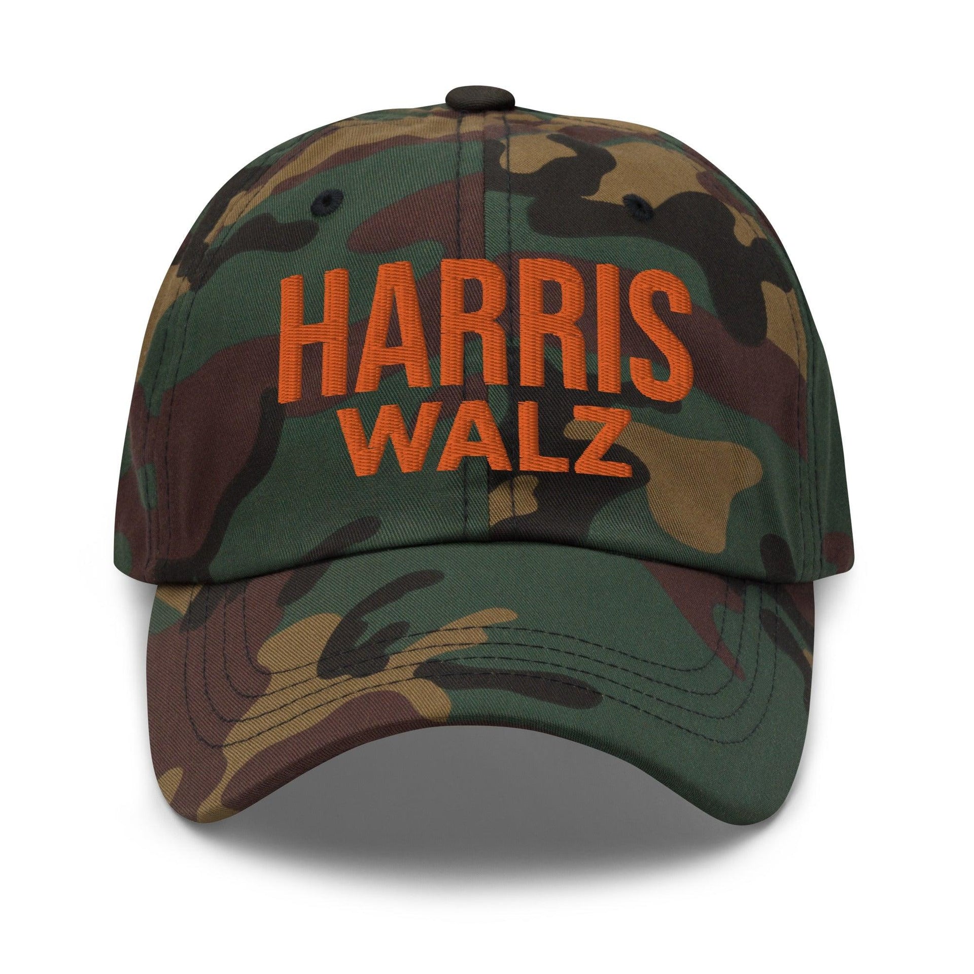 Harris Walz Embroidered Orange Camo Dad Hat Default Title Capital Crowns Dad Hats LADs Liberal Orange Camo