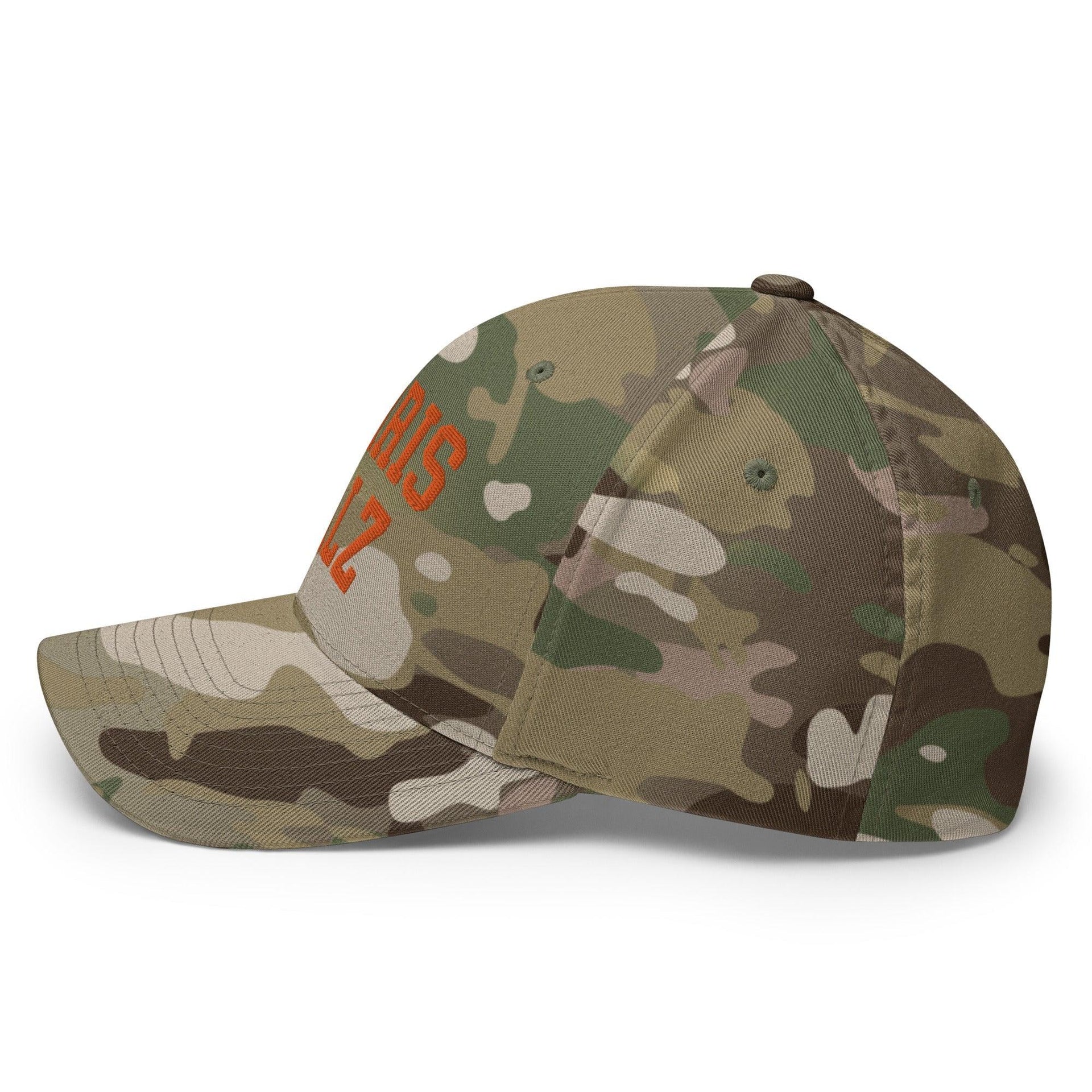 Harris-Walz Midwest Princess Parody Embroidered Stretch Fit Baseball Hat Orange Camo Capital Crowns LADs Liberal Orange Camo Stretch Fit