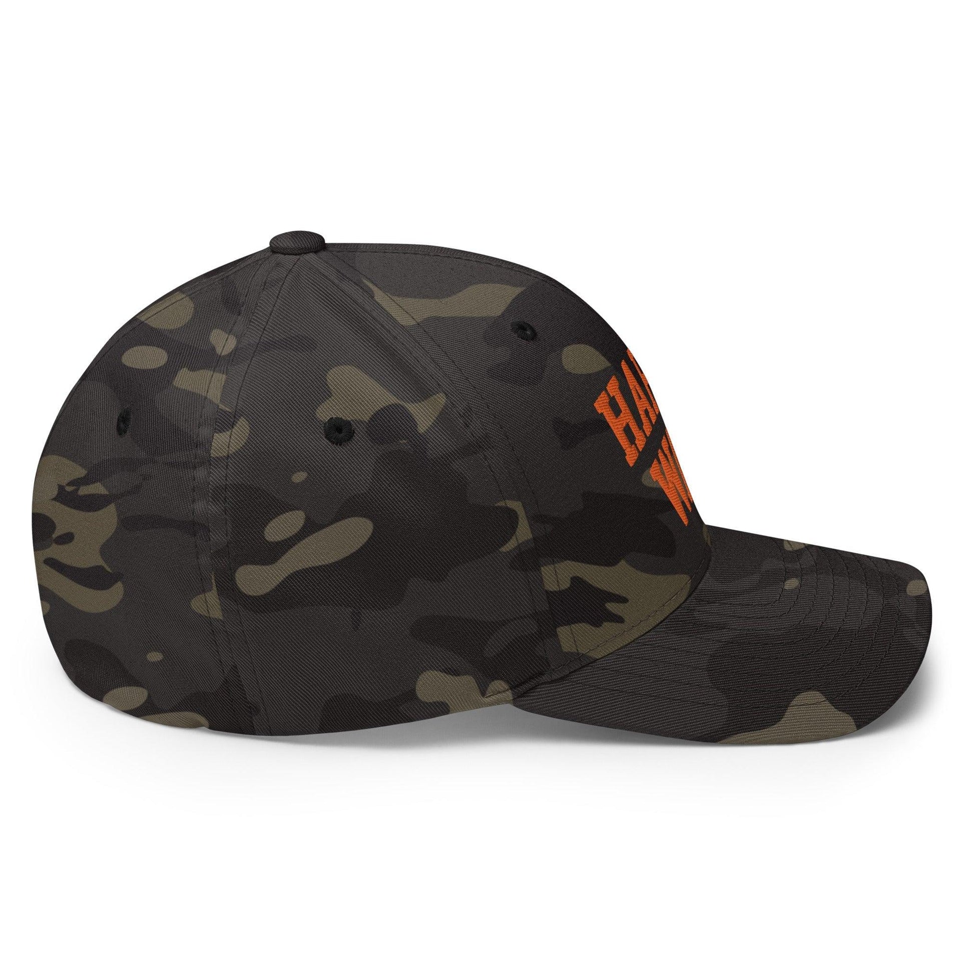Harris-Walz Midwest Princess Parody Embroidered Stretch Fit Baseball Hat Orange Camo Capital Crowns LADs Liberal Orange Camo Stretch Fit