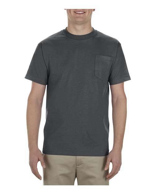 Heavyweight Pocket T-Shirt Charcoal Heather ALSTYLE OOS T-Shirts - Premium