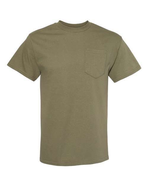 Heavyweight Pocket T-Shirt Military Green ALSTYLE OOS T-Shirts - Premium