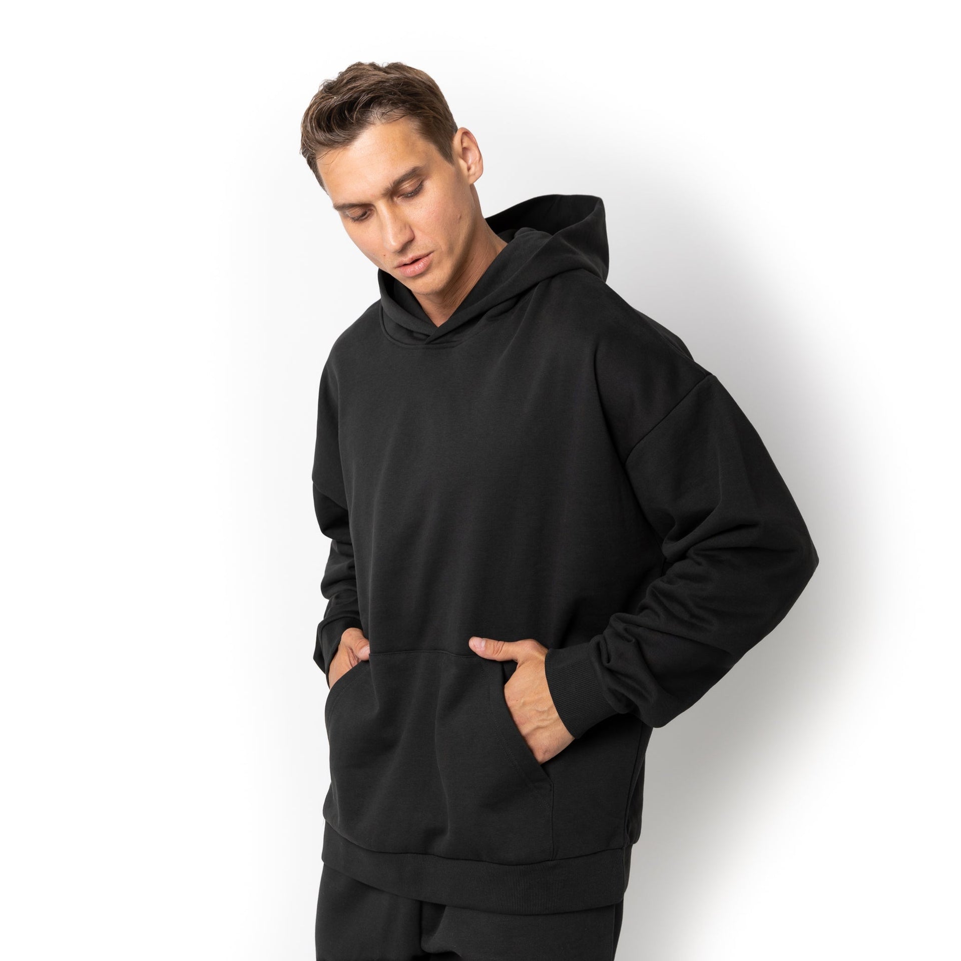 HERO-2050 MAX Unisex Blank Hoodie - Off Black Adult Black HERO MAX Tops Unisex