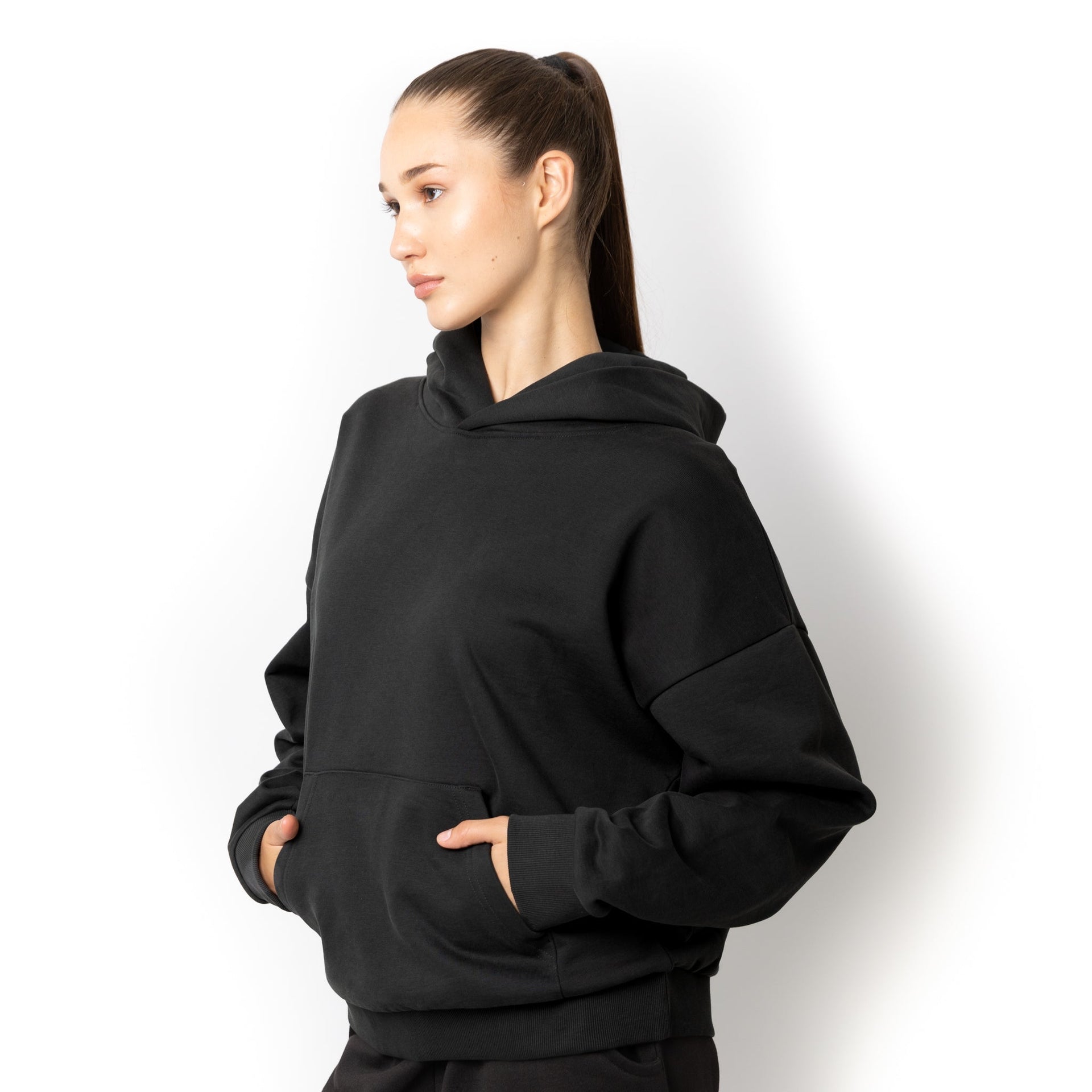 HERO-2050 MAX Unisex Blank Hoodie - Off Black Adult Black HERO MAX Tops Unisex