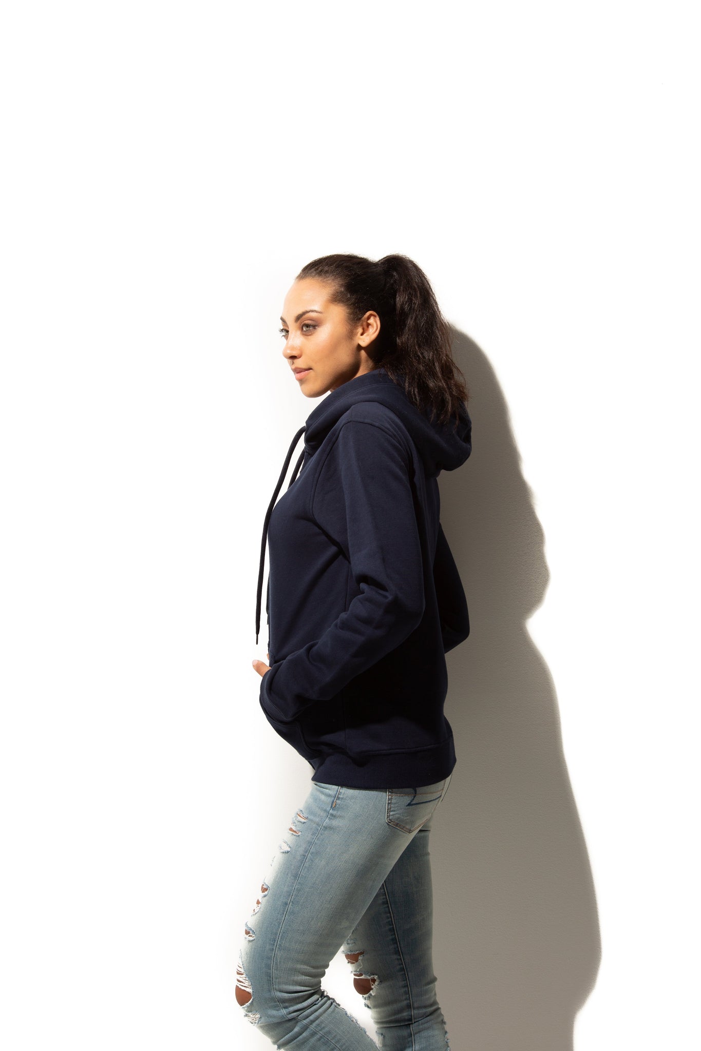 HERO - 3020 Unisex Full Zip Hoodie - Navy Blue Full - Zip