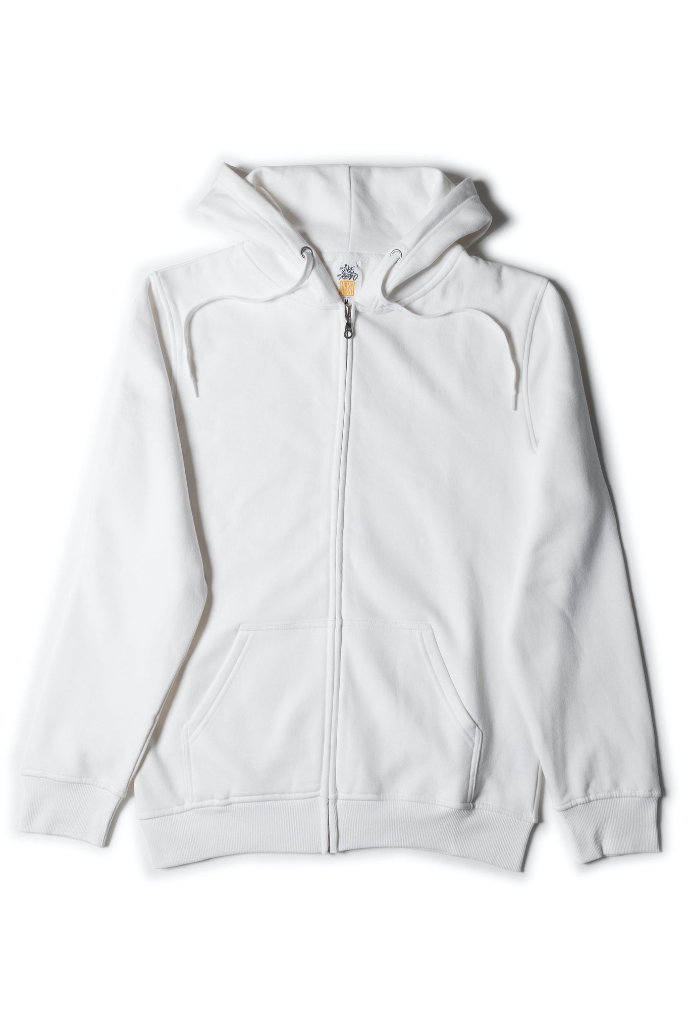 HERO - 3020 Unisex Full Zip Hoodie - White Full - Zip