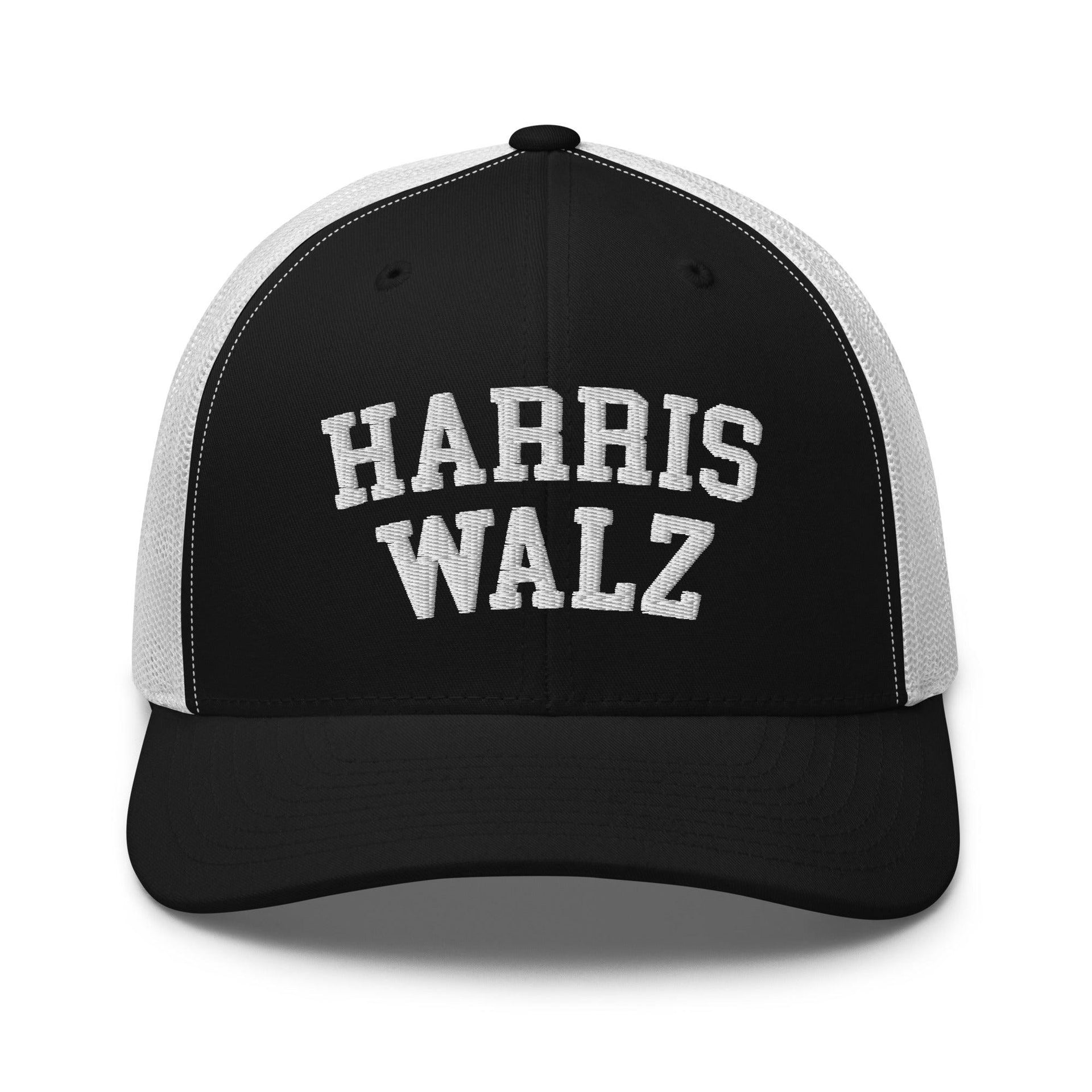 HW Midwest Retro Trucker Hat Black White Capital Crowns LADs Liberal Trucker Hats