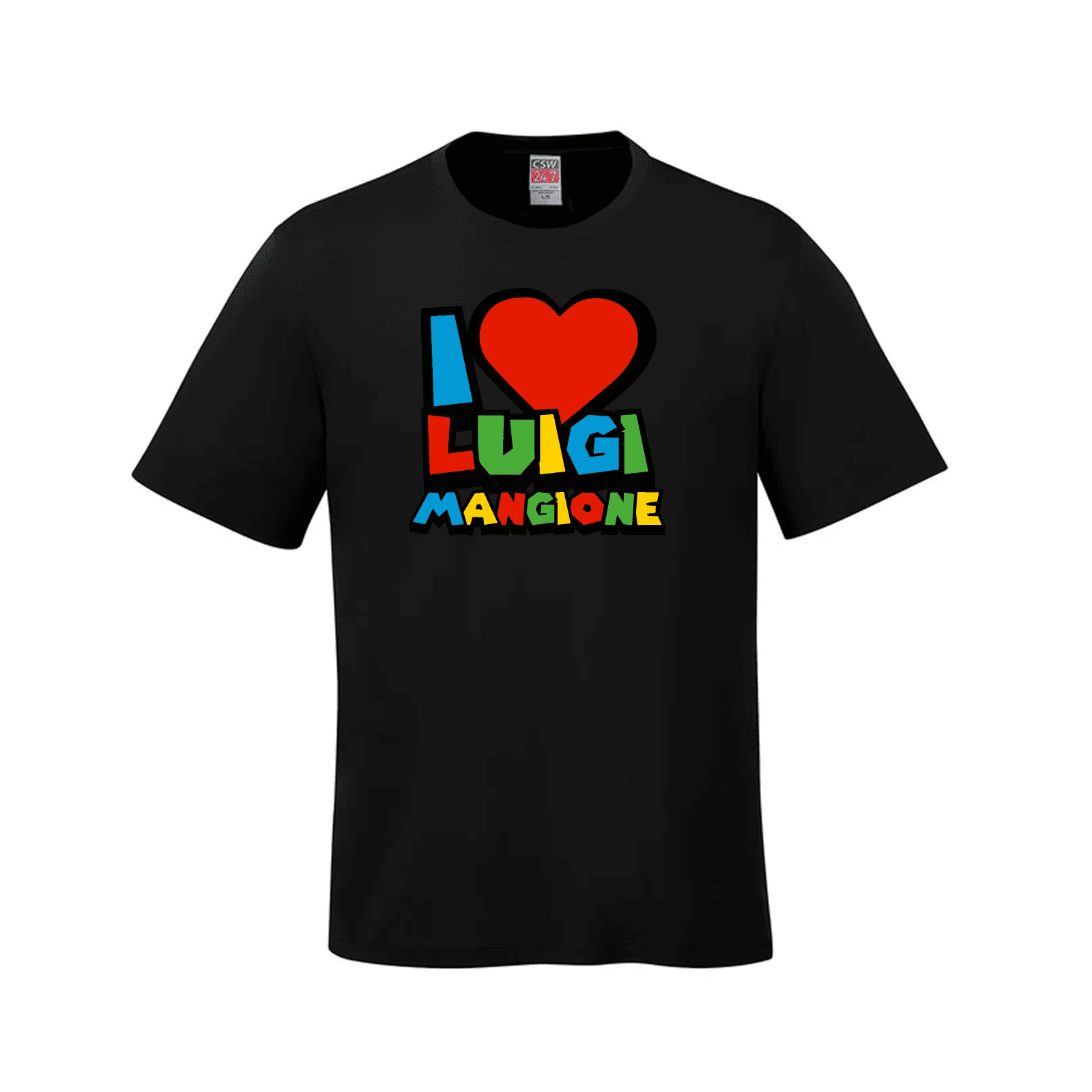 "I Heart Luigi" T-Shirt Black LADs Luigi Luigi Apparel luigi mangione t-shirts