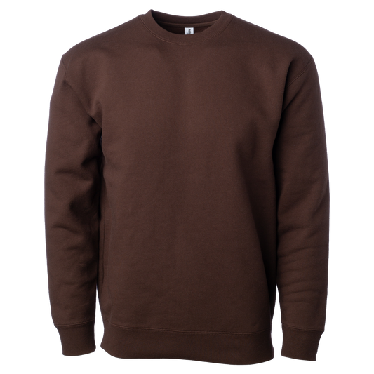 IND3000 - Men's Heavyweight Crew Neck Brown BASIC FLEECE CREWS IND3000 INDEPENDENT MEN