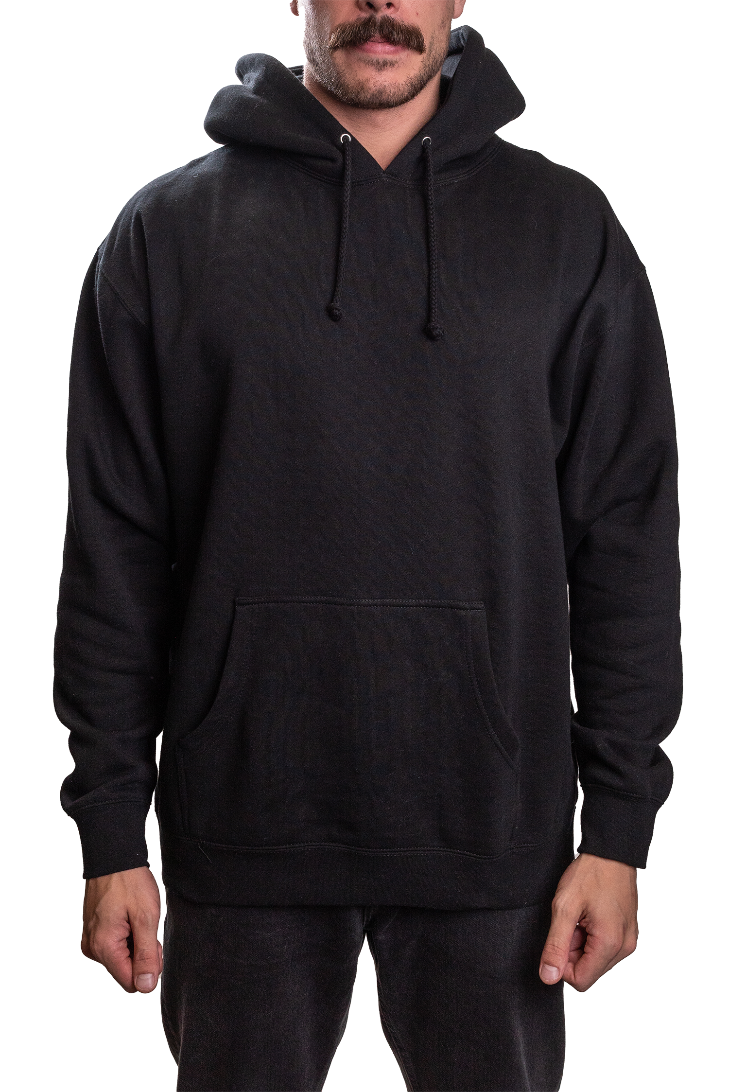 IND4000G - Mens Organic / Recycled Hooded Pullover Black BASIC FLEECE IND4000 IND4000G INDEPENDENT MEN ORGANIC PULLOVERS