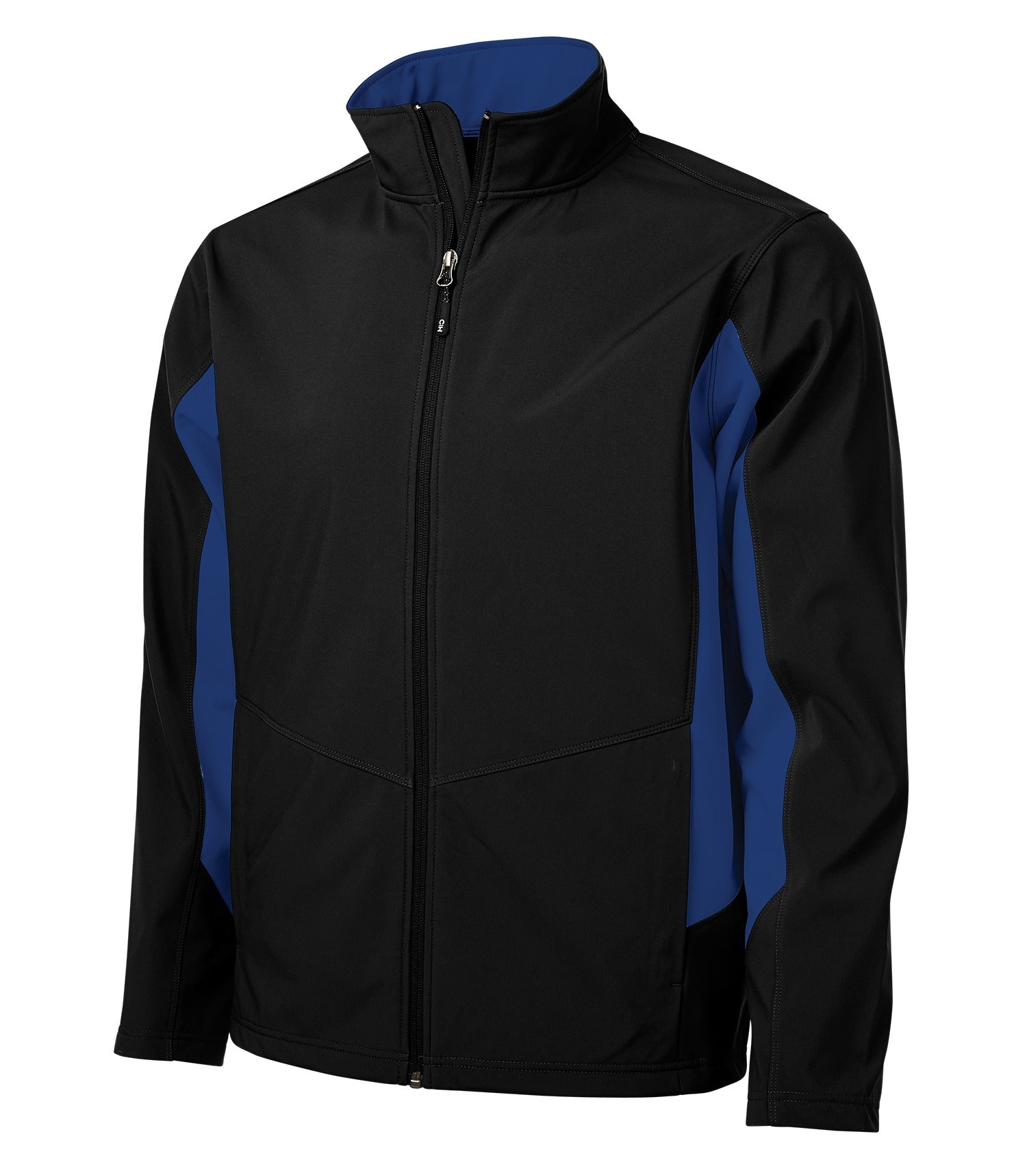 CoalHarbour - DISCONTINUED COAL HARBOUR® EVERYDAY COLOUR BLOCK WATER REPELLENT SOFT SHELL JACKET. - J7604 Black True Royal CoalHarbour J7604