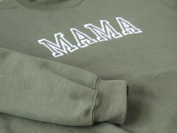 JERZEES NuBlend® Crewneck Sweatshirt with MAMA Embroidery CREWNECK crewneck sweater crewneck sweatshirt family Family Apparel mama sweaters