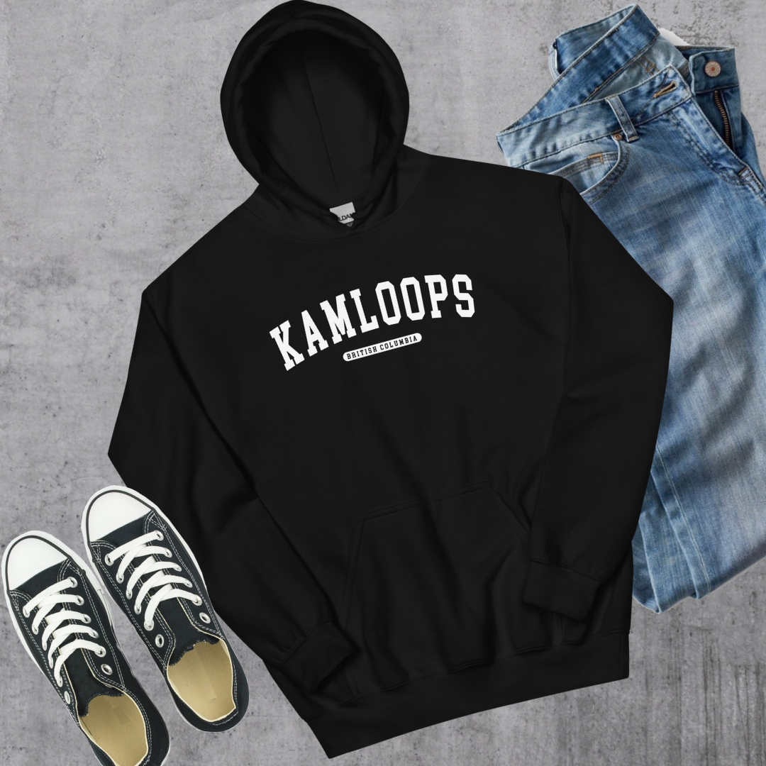 Kamloops BC College Hoodie Black Canadian City Apparel