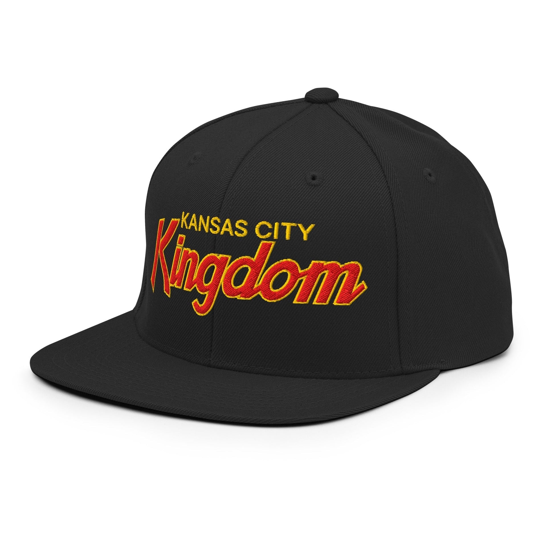 Kansas City Kingdom Embroidered Flat Bill Brim Snapback Hat Capital Crowns