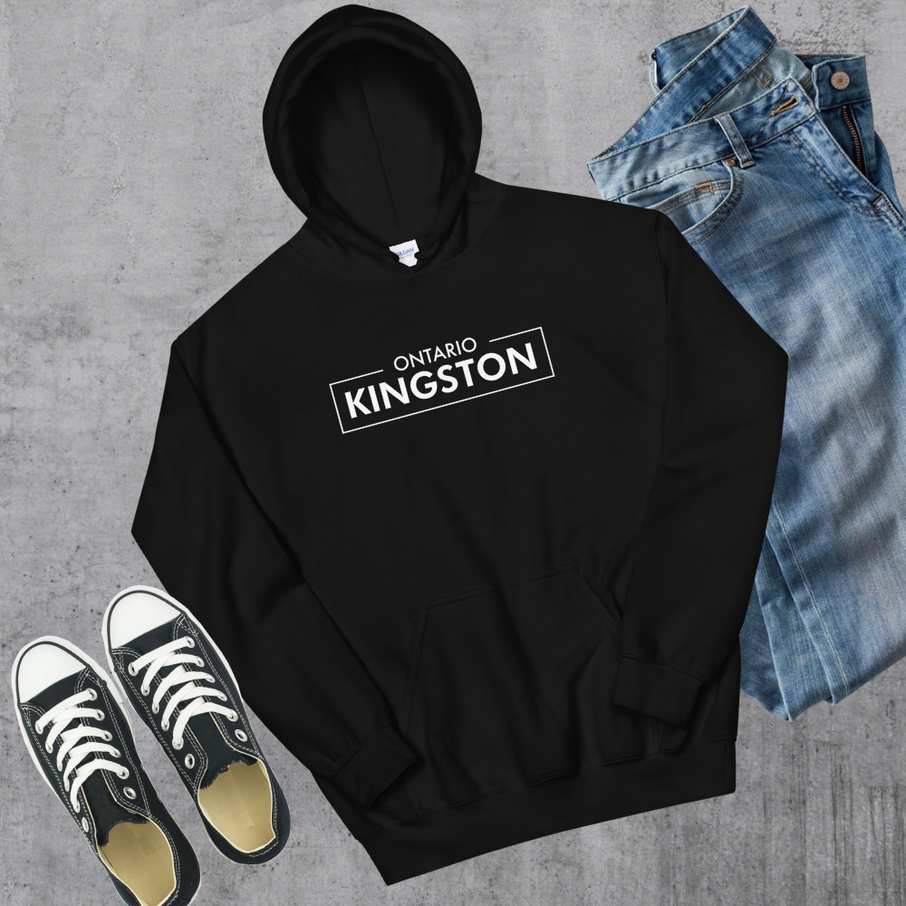 Kingston ON Hoodie Black Canadian City Apparel
