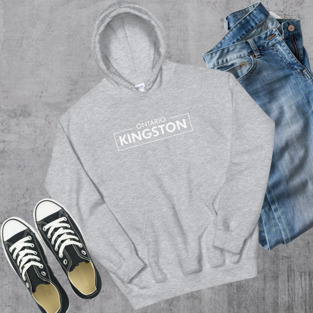 Kingston ON Hoodie Sport Grey Canadian City Apparel