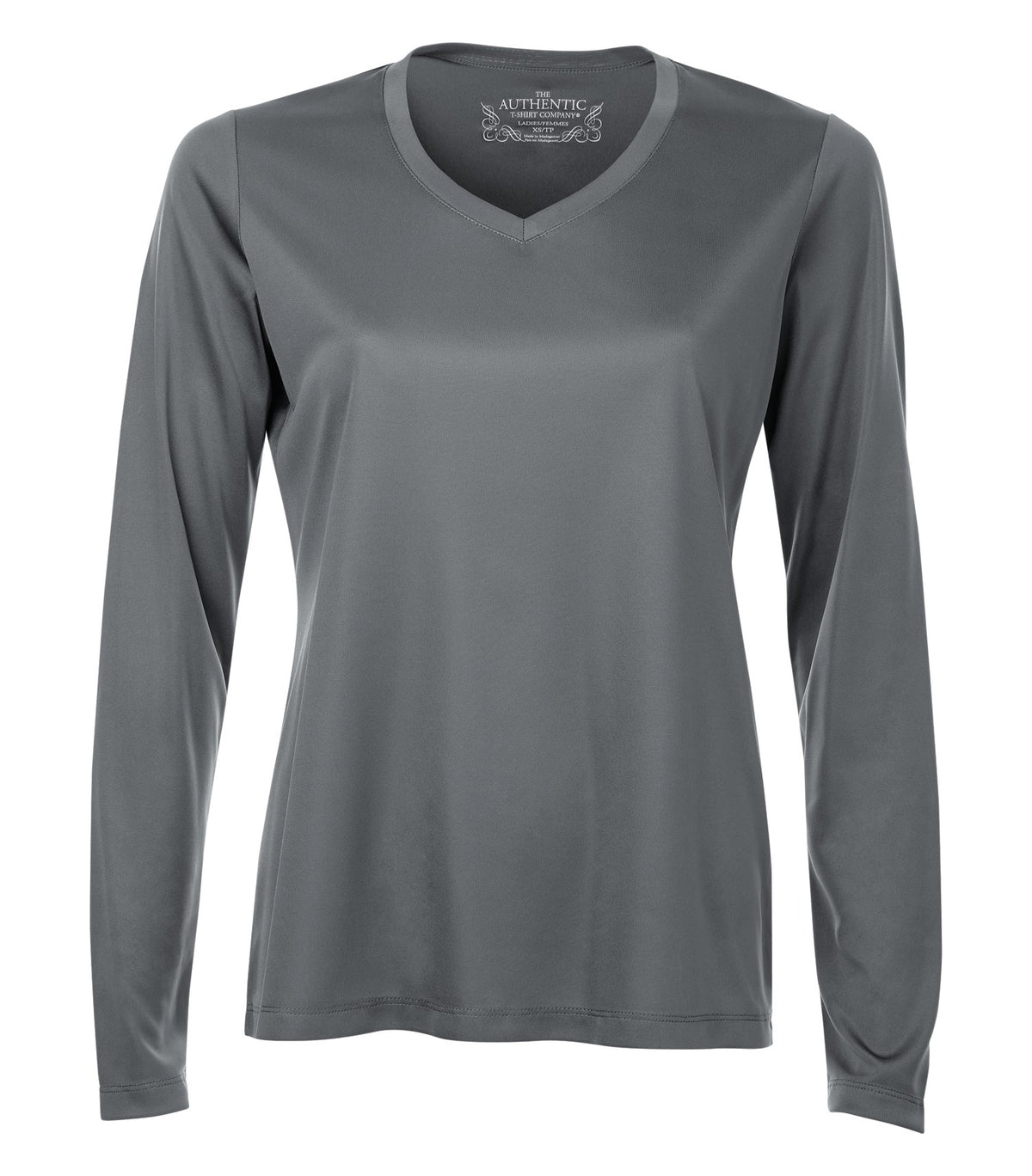 ATC L3520LS, Pro Team Long Sleeve V-neck Ladies' Tee, Coal Grey