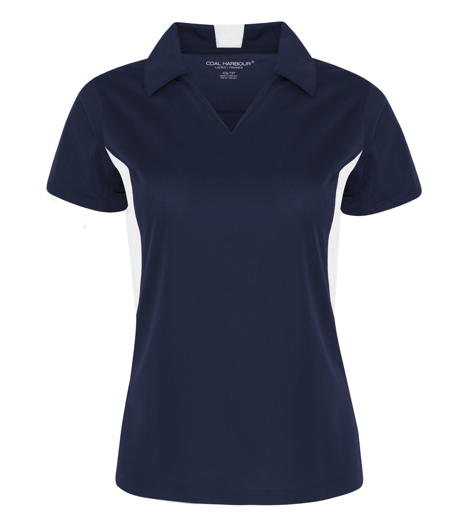 CoalHarbour - COAL HARBOUR® SNAG RESISTANT COLOUR BLOCK LADIES' POLO. - L4001 True Navy White CoalHarbour L4001