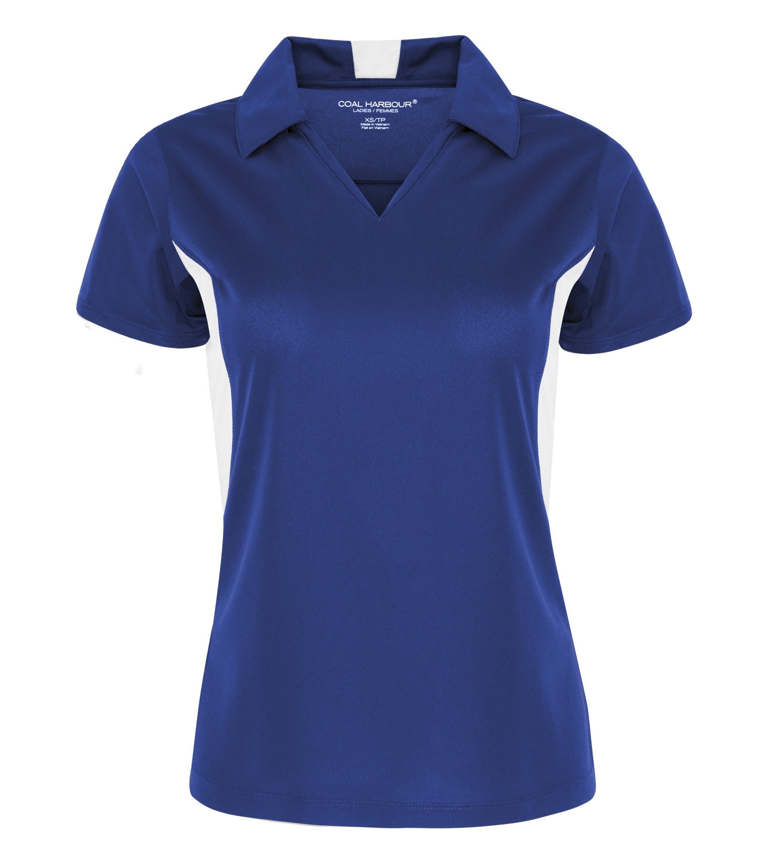 CoalHarbour - COAL HARBOUR® SNAG RESISTANT COLOUR BLOCK LADIES' POLO. - L4001 True Royal White CoalHarbour L4001