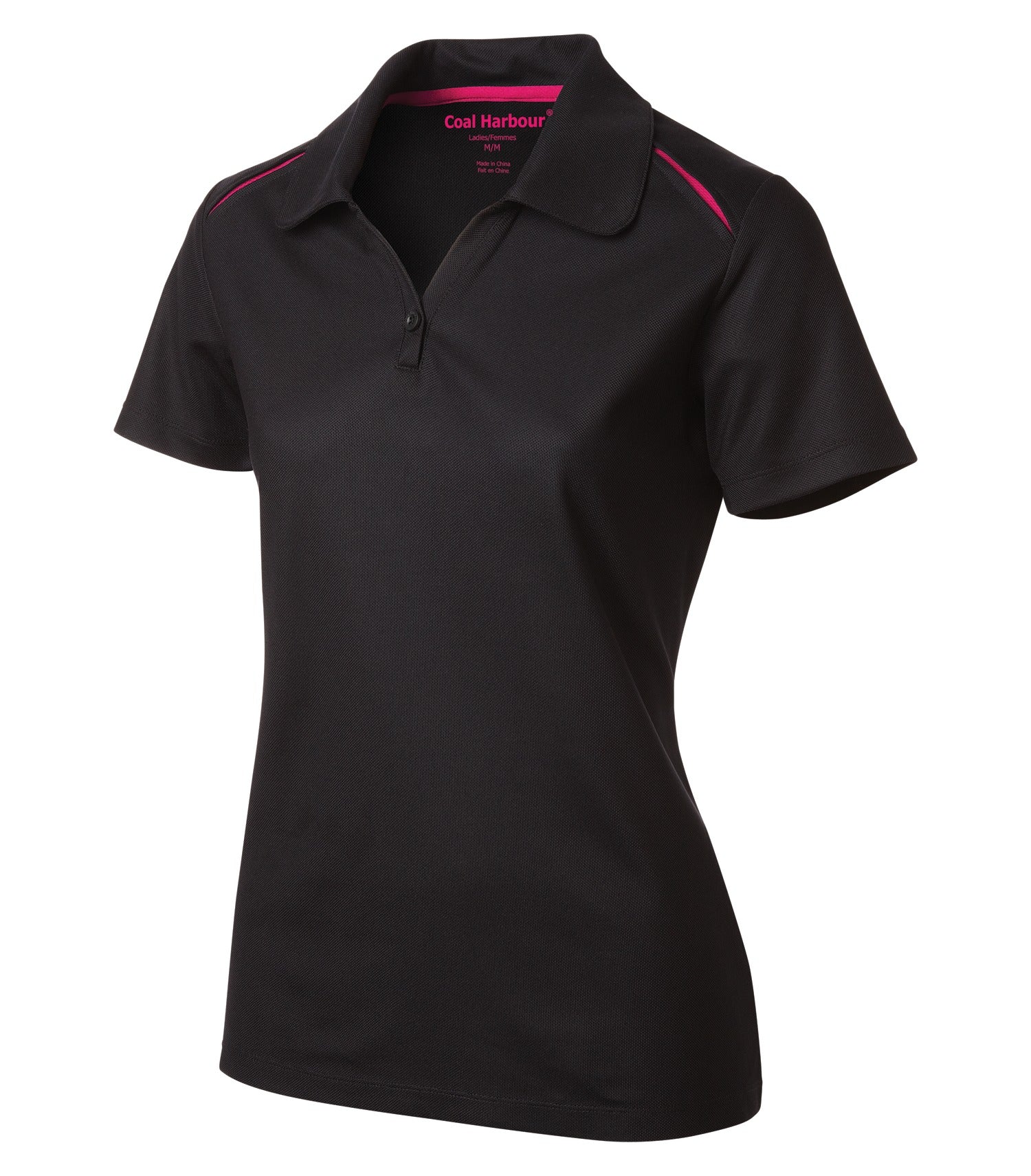 CoalHarbour - COAL HARBOUR® SNAG RESISTANT CONTRAST INSET LADIES' POLO. - L4002 Black Raspberry CoalHarbour L4002