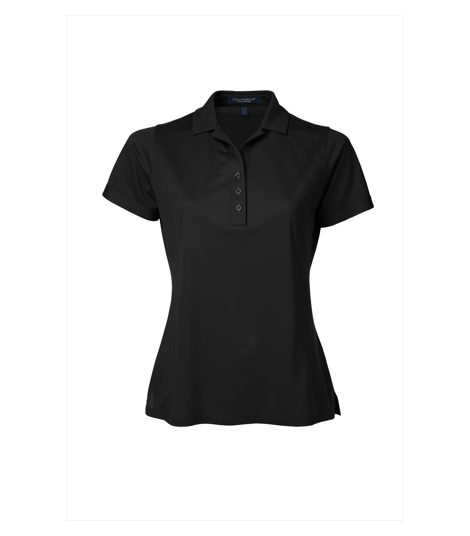 CoalHarbour - DISCONTINUED COAL HARBOUR® SNAG RESISTANT CONTRAST STITCH LADIES' POLO. - L4006 Black Iron Grey CoalHarbour L4006