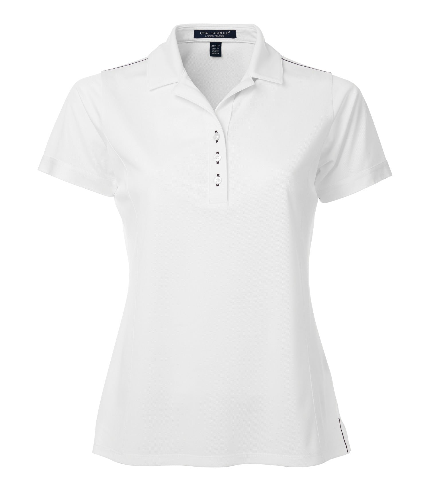 CoalHarbour - DISCONTINUED COAL HARBOUR® SNAG RESISTANT CONTRAST STITCH LADIES' POLO. - L4006 White Iron Grey CoalHarbour L4006